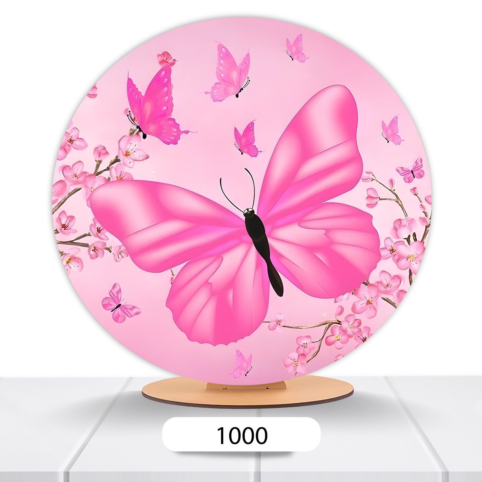 Painel Redondo Borboleta 50x50cm