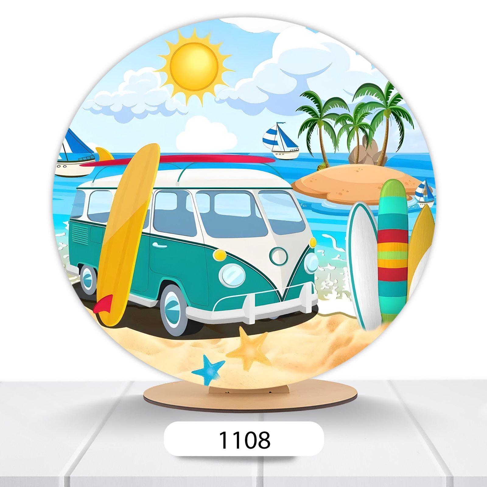 Painel Redondo Carrinhos 50x50cm - Imagem 10