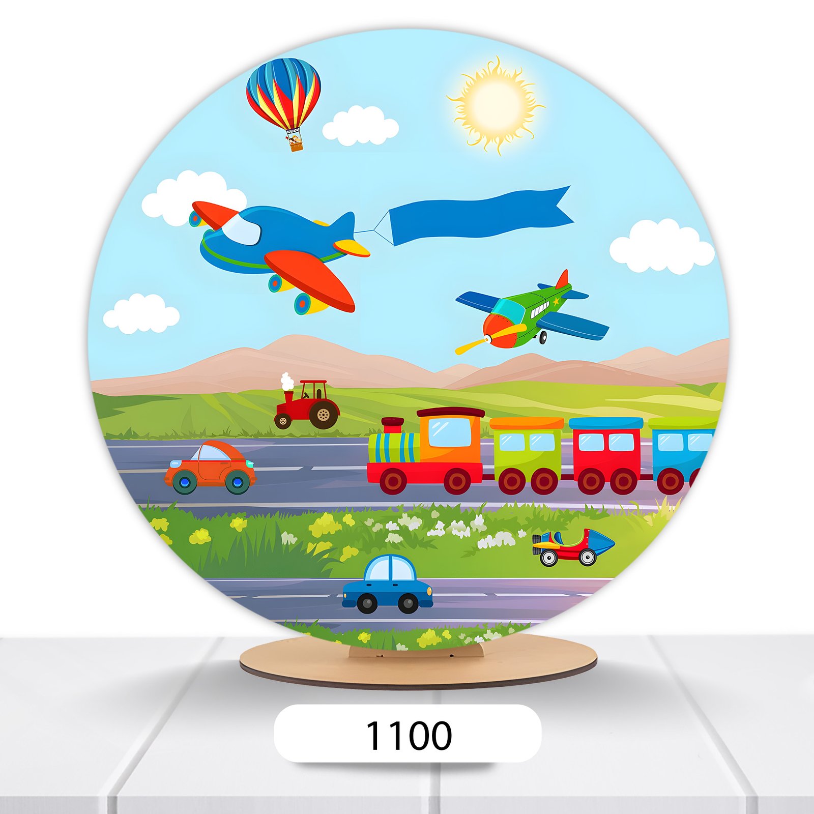 Painel Redondo Carrinhos 50x50cm - Imagem 3