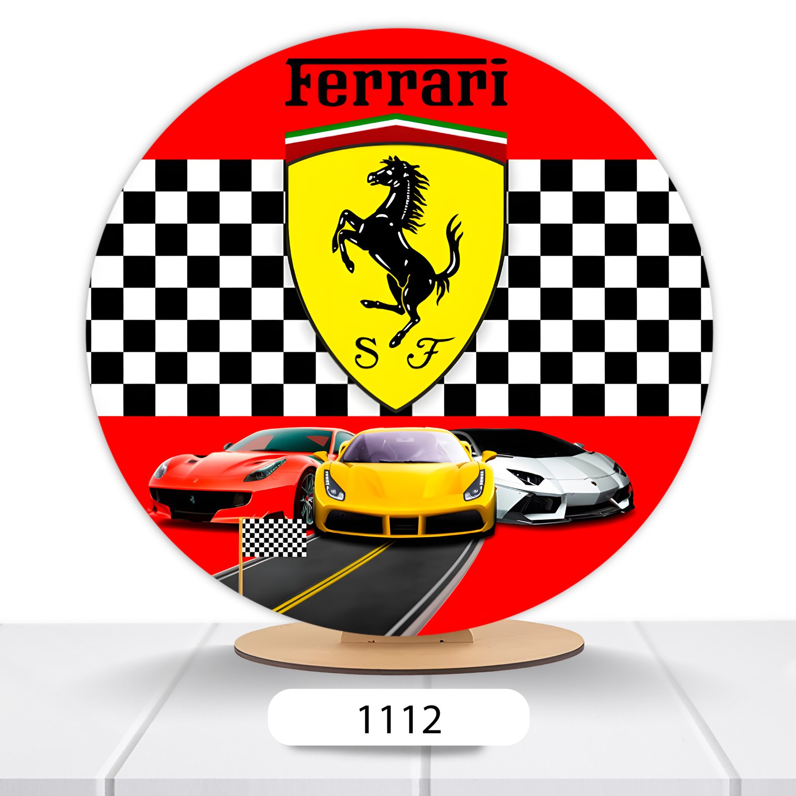 Painel Redondo Ferrari 50x50cm - Imagem 4