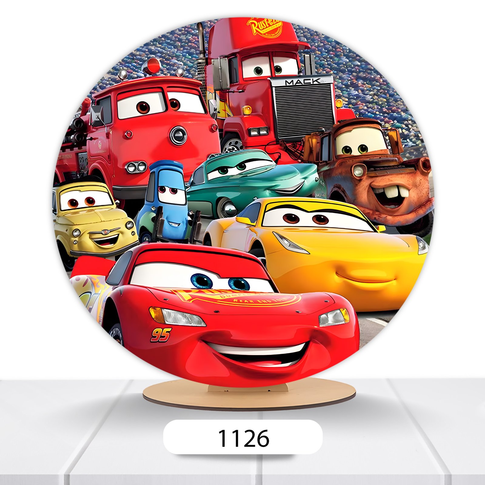 Painel Redondo Carros Pixar 50x50cm - Imagem 14