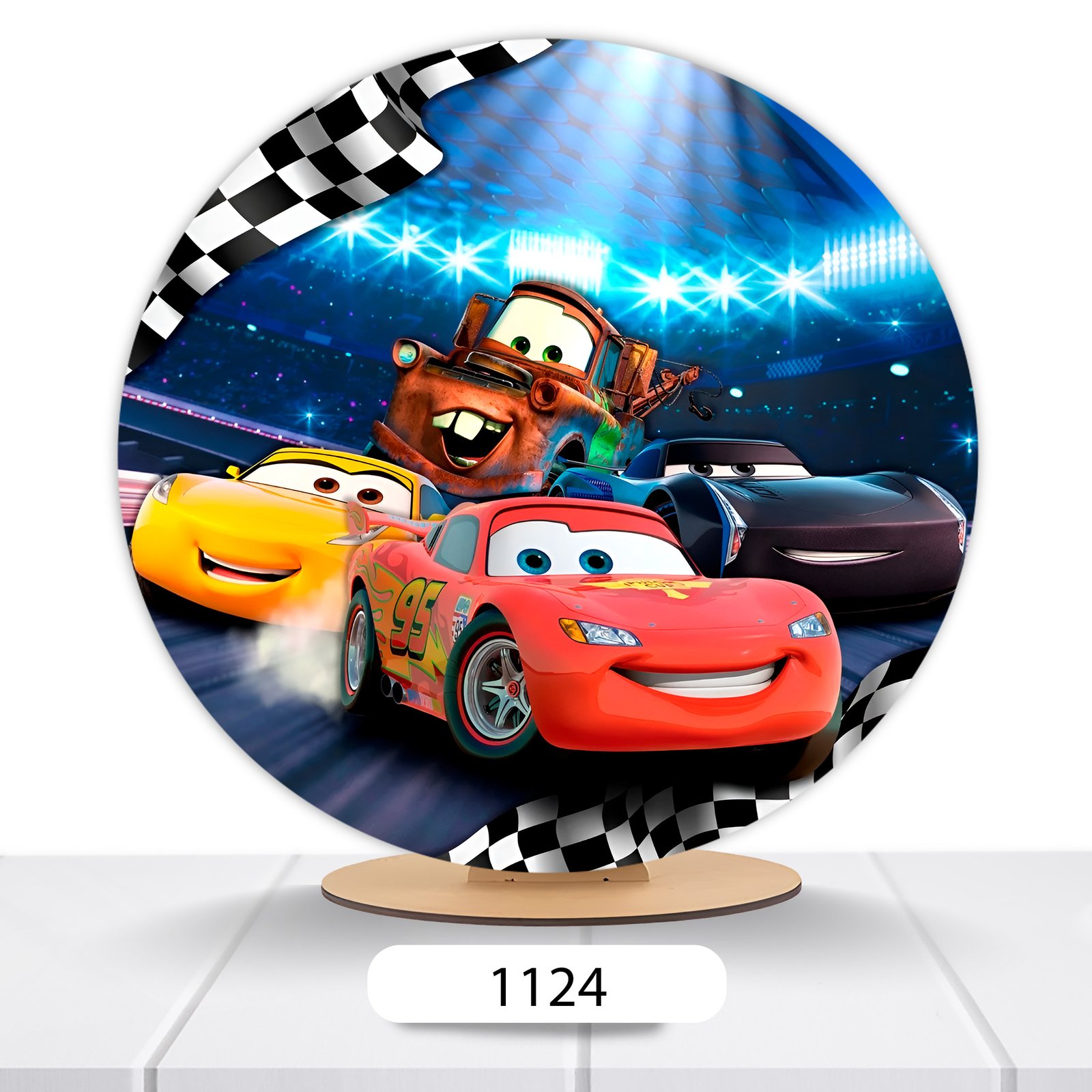 Painel Redondo Carros Pixar 50x50cm - Imagem 12