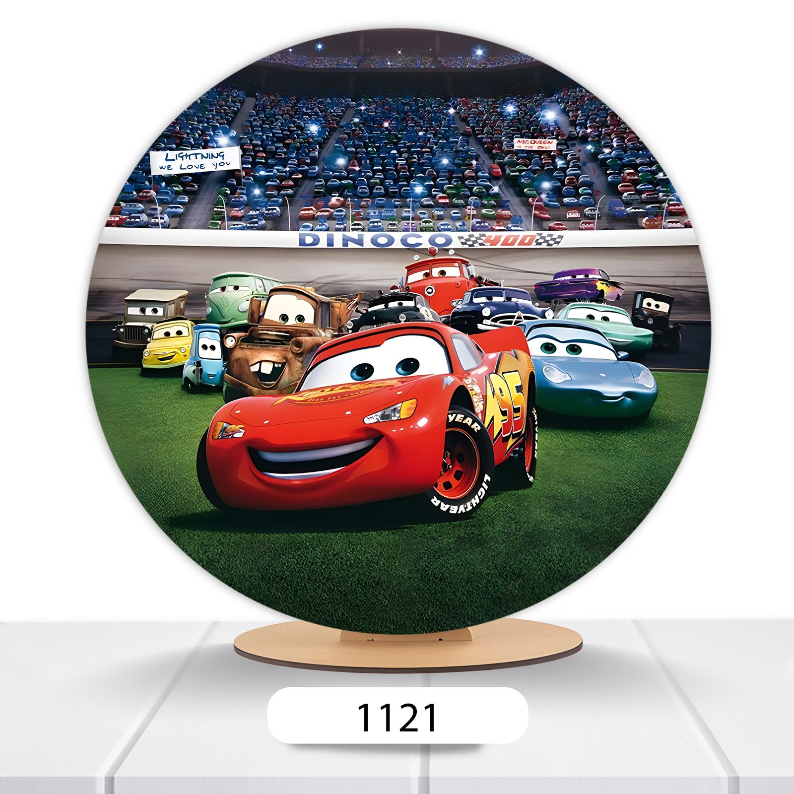 Painel Redondo Carros Pixar 50x50cm - Imagem 9