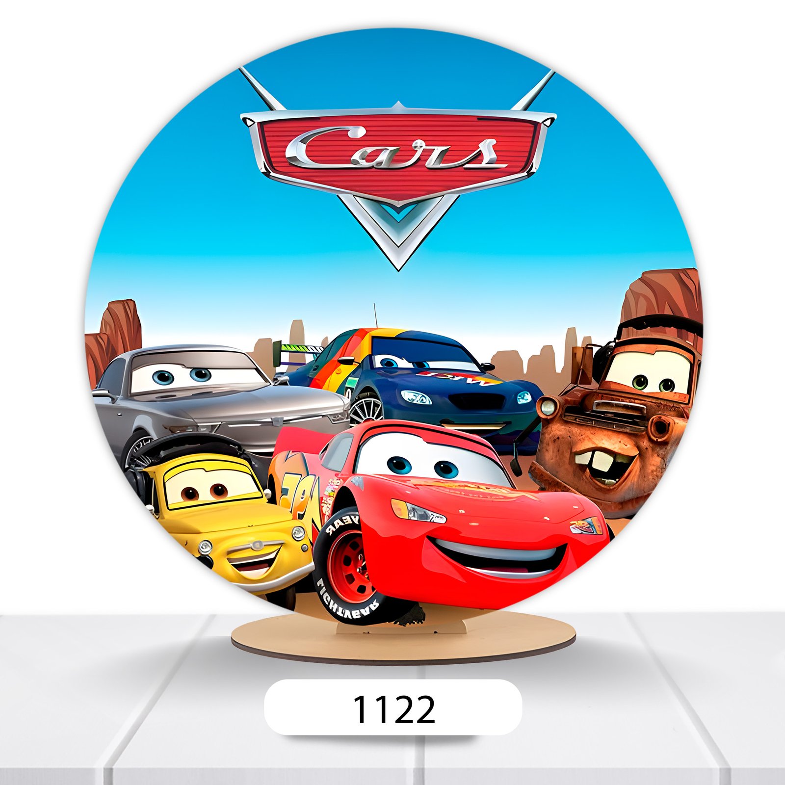 Painel Redondo Carros Pixar 50x50cm - Imagem 10