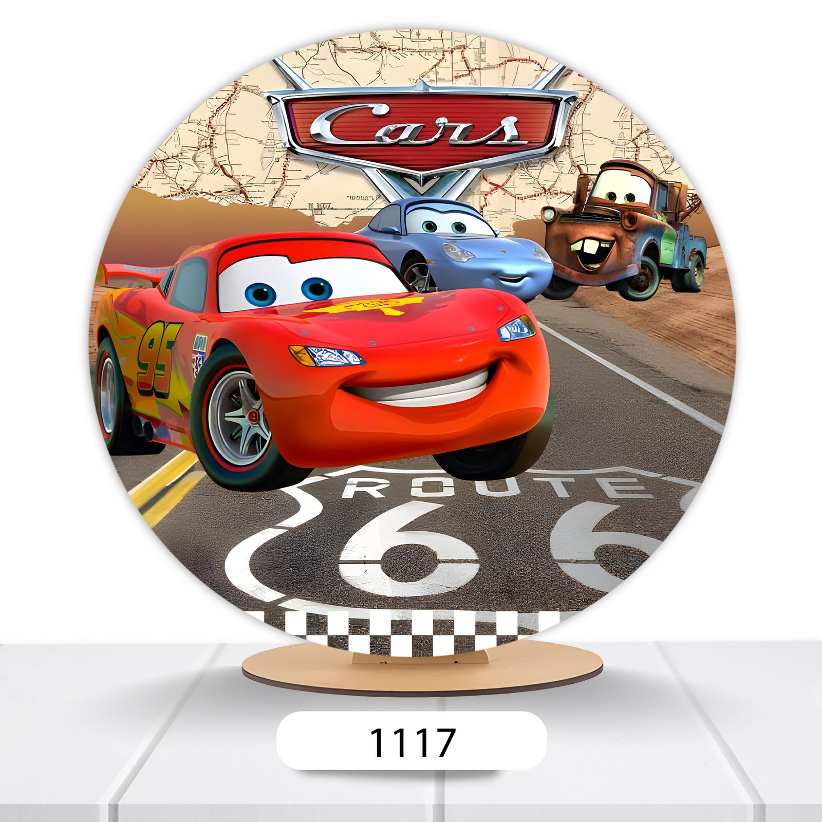 Painel Redondo Carros Pixar 50x50cm - Imagem 5