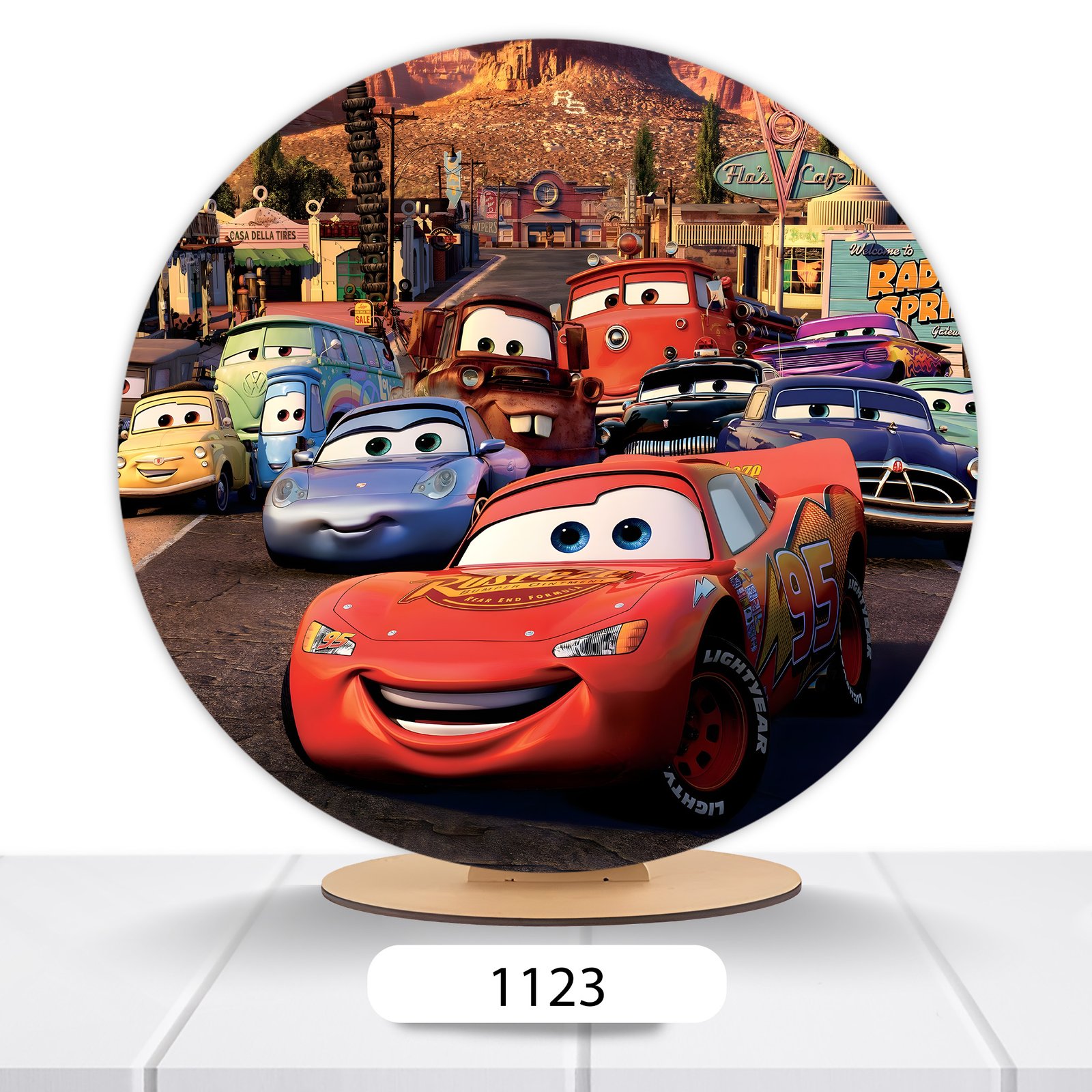 Painel Redondo Carros Pixar 50x50cm - Imagem 11