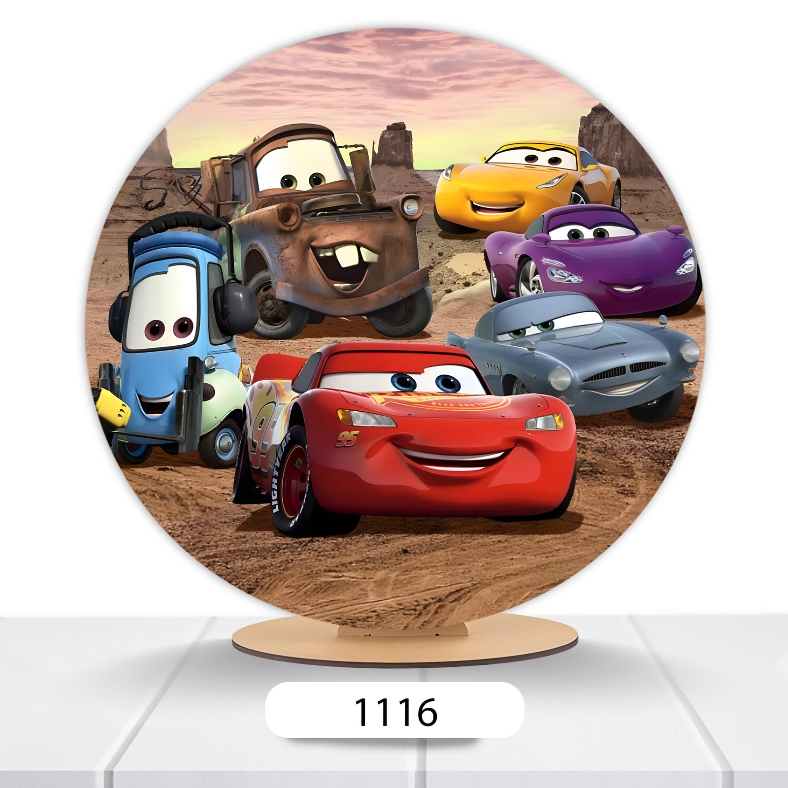 Painel Redondo Carros Pixar 50x50cm - Imagem 4