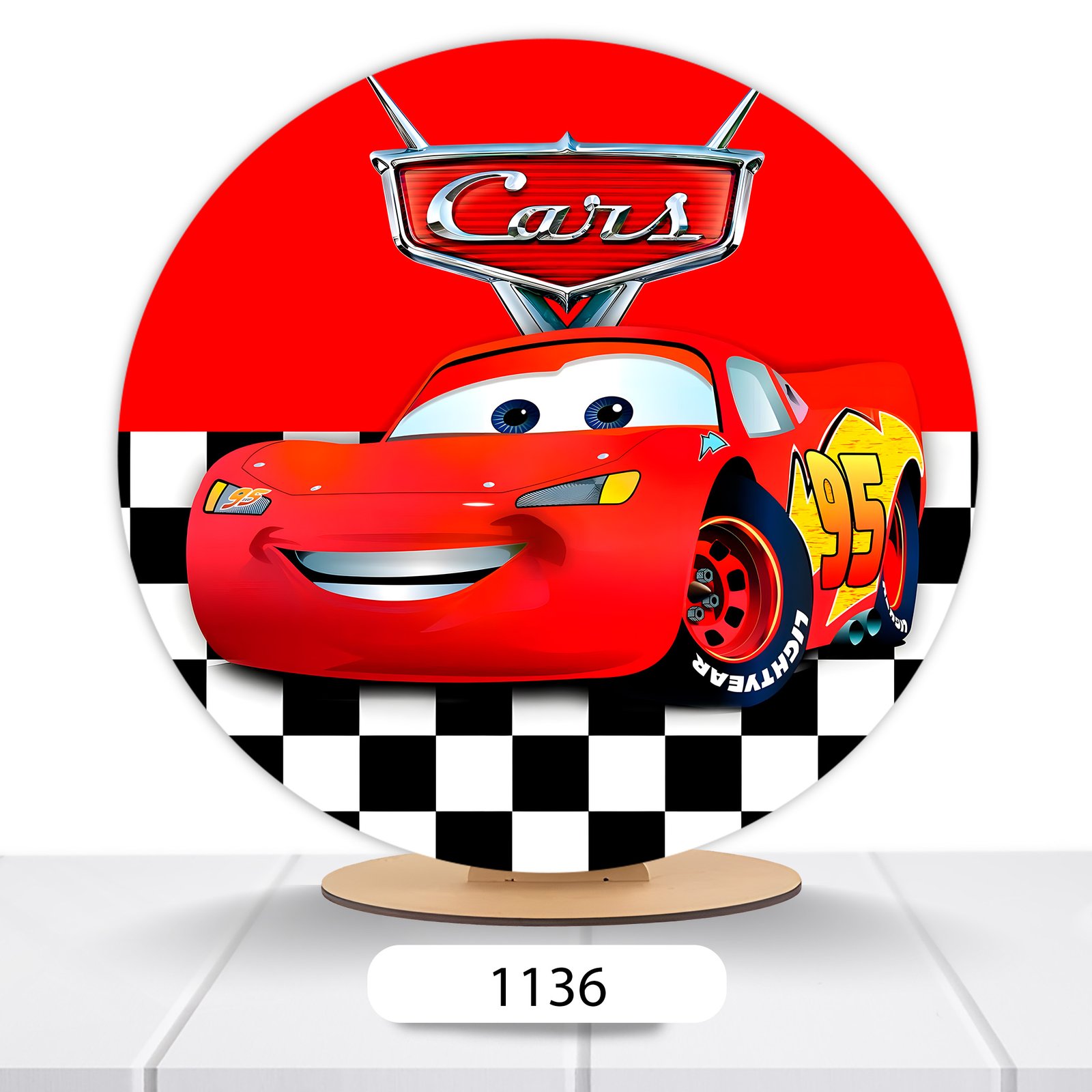 Painel Redondo Carros Pixar 50x50cm - Imagem 5