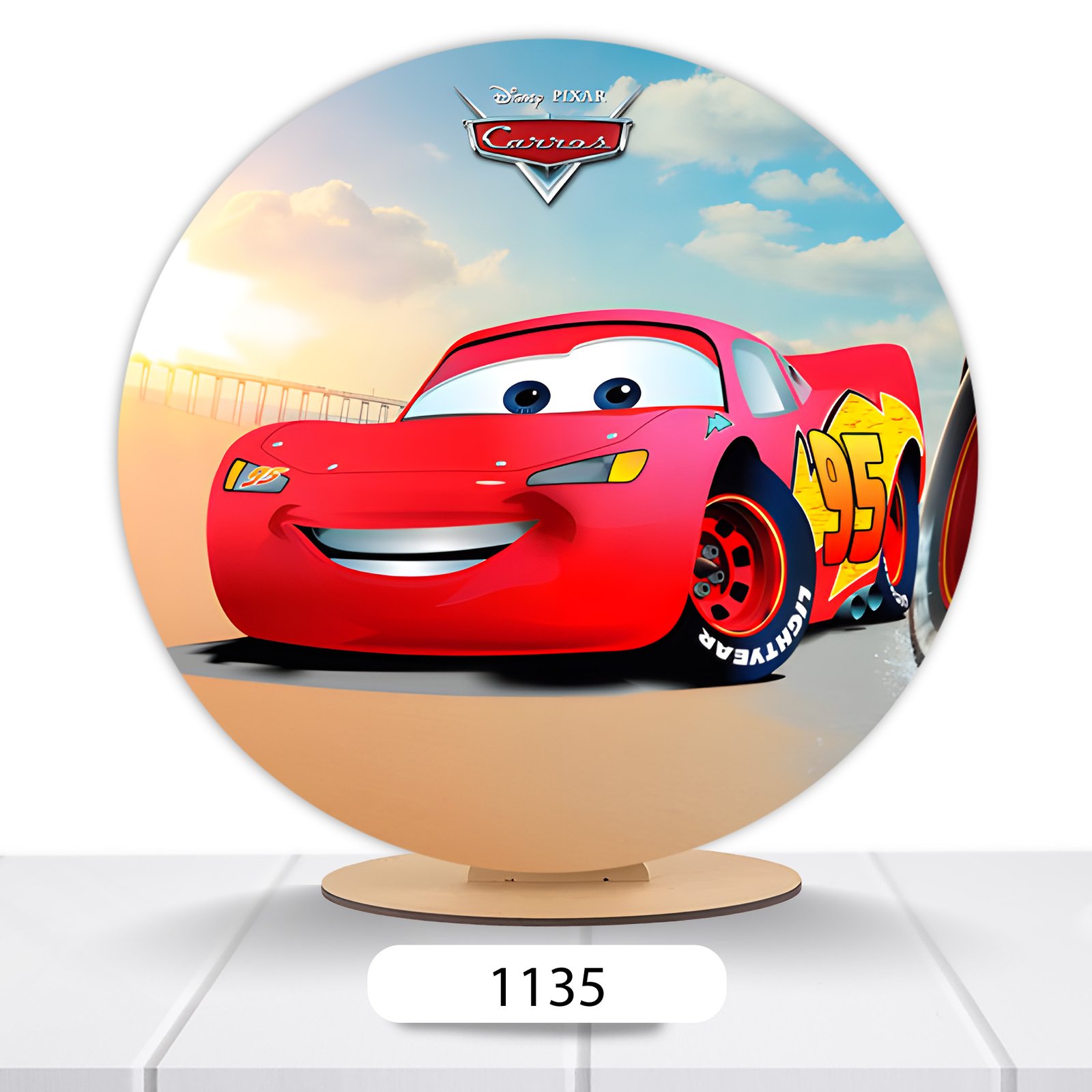 Painel Redondo Carros Pixar 50x50cm - Imagem 4