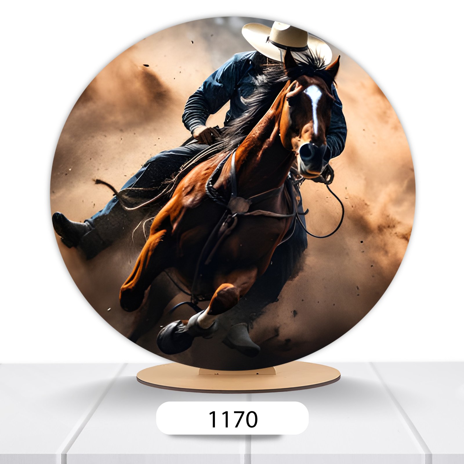 Painel Redondo Cavalos 50x50cm - Imagem 8