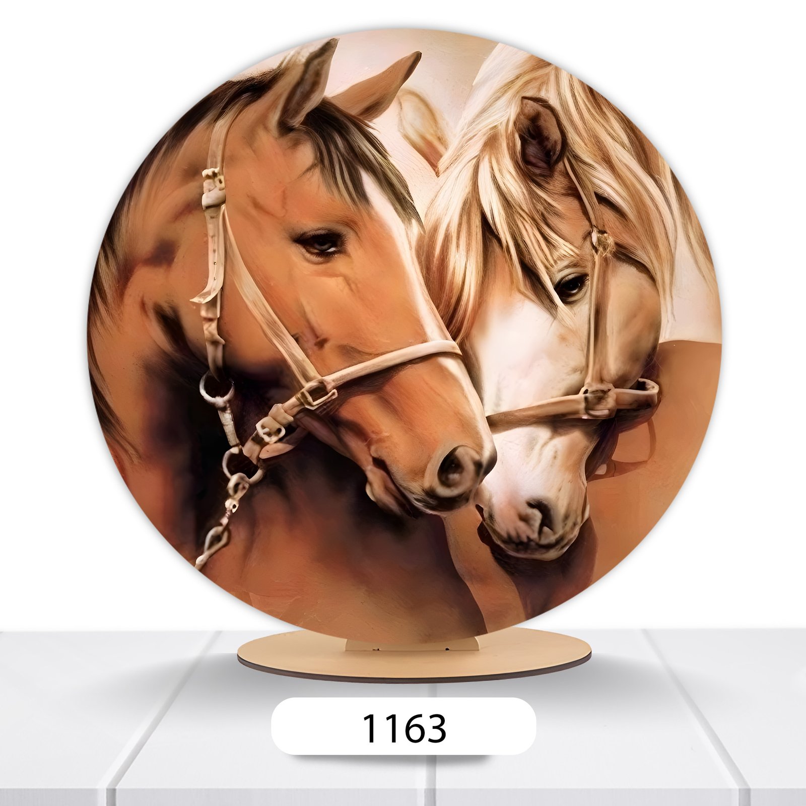 Painel Redondo Cavalos 50x50cm