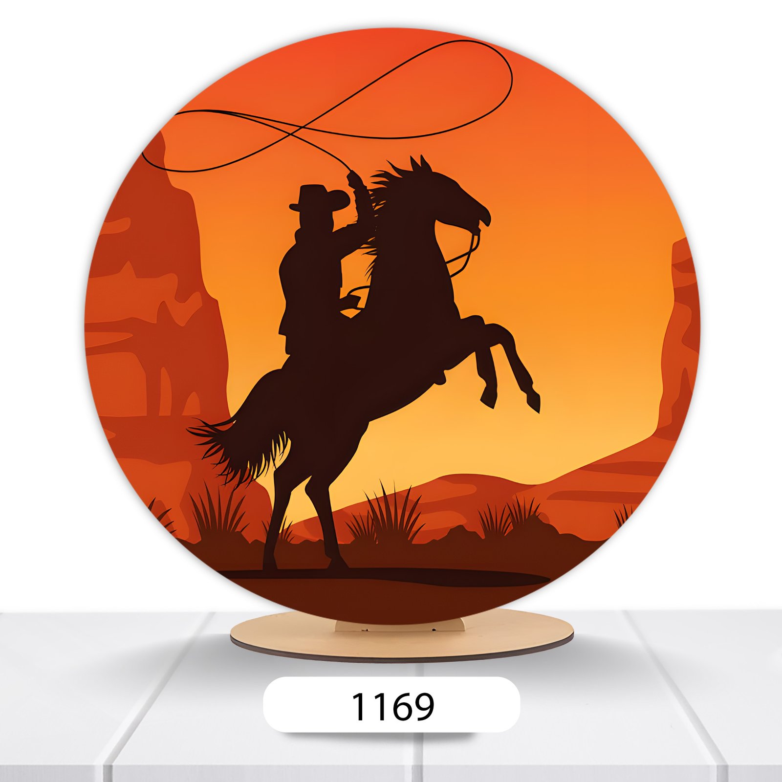 Painel Redondo Cavalos 50x50cm - Imagem 7