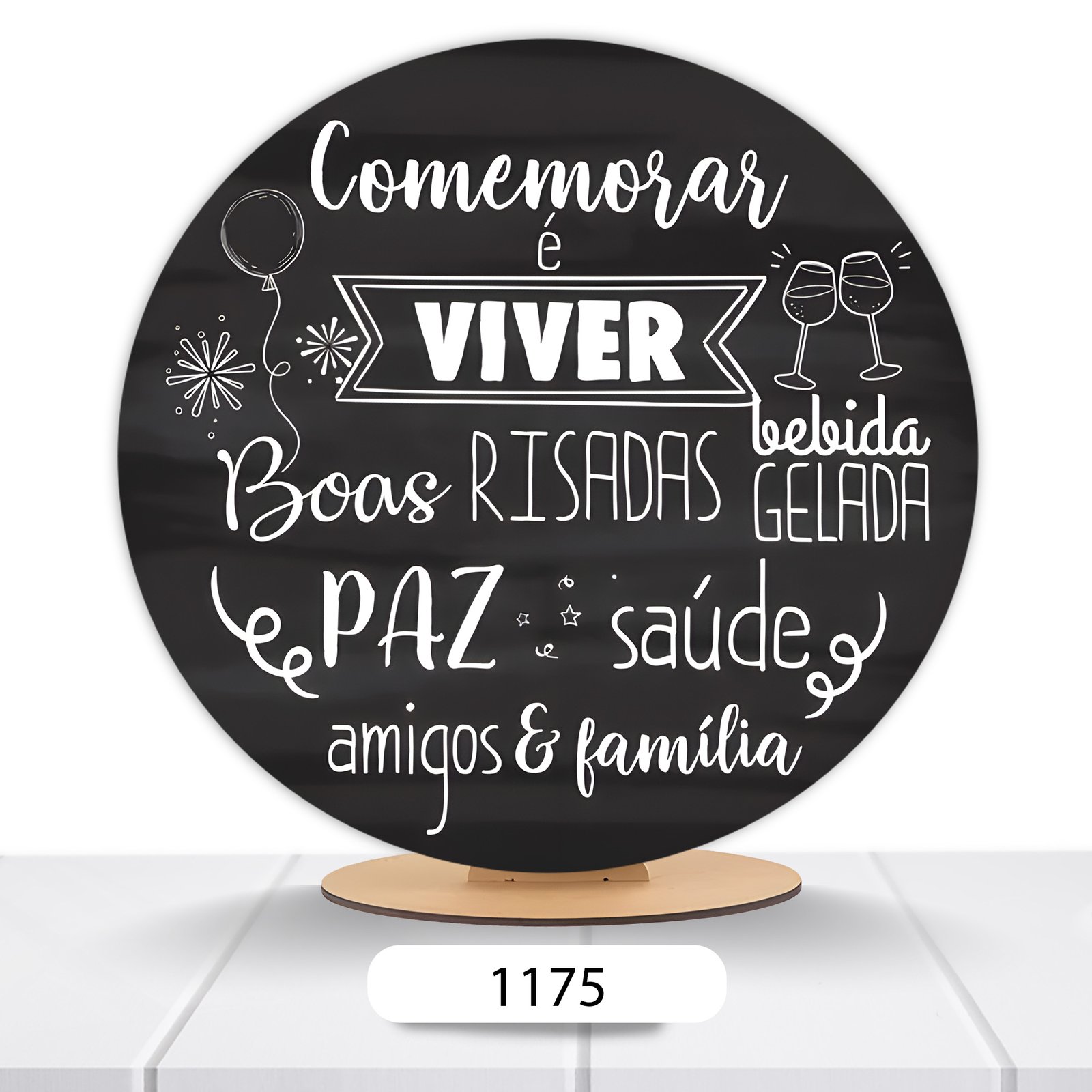 Painel Redondo Celebrar A Vida 50x50cm - Imagem 4