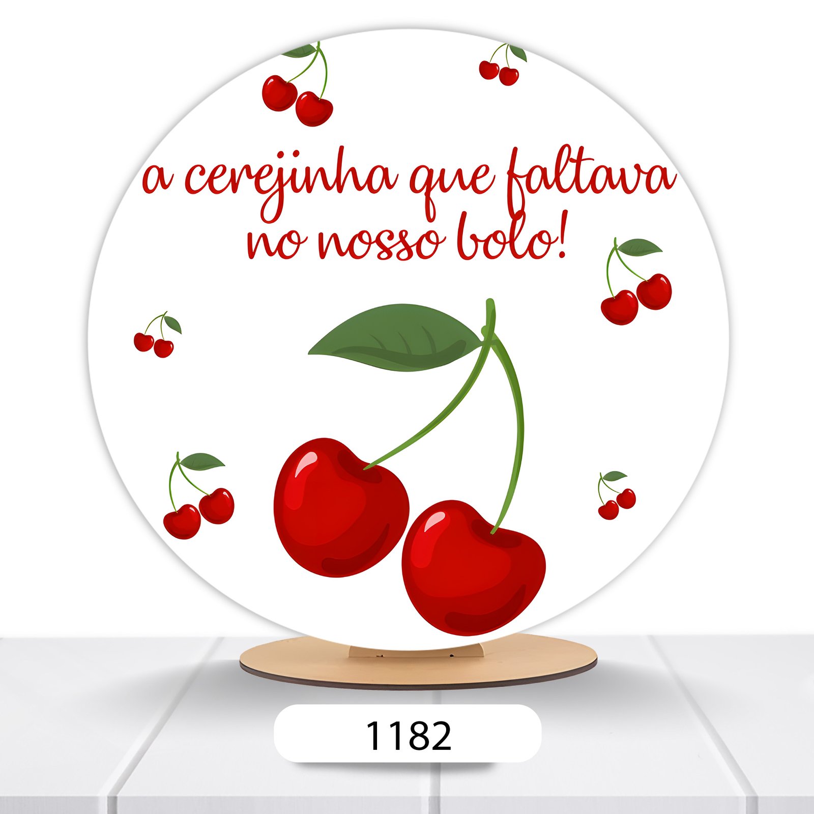 Painel Redondo Cereja 50x50cm - Imagem 4