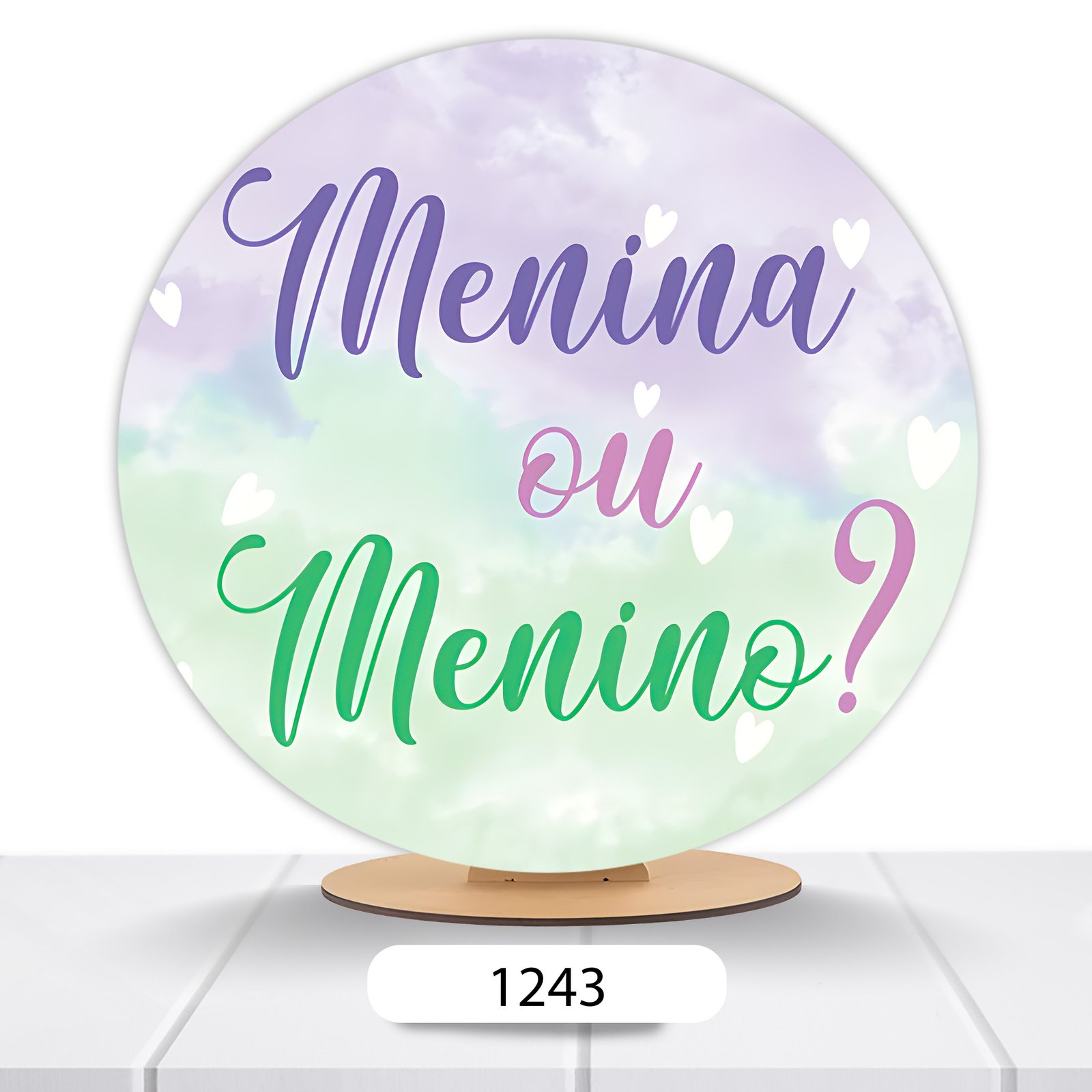Painel Redondo Chá Revelação - Chá De Fralda 50x50cm - Imagem 17