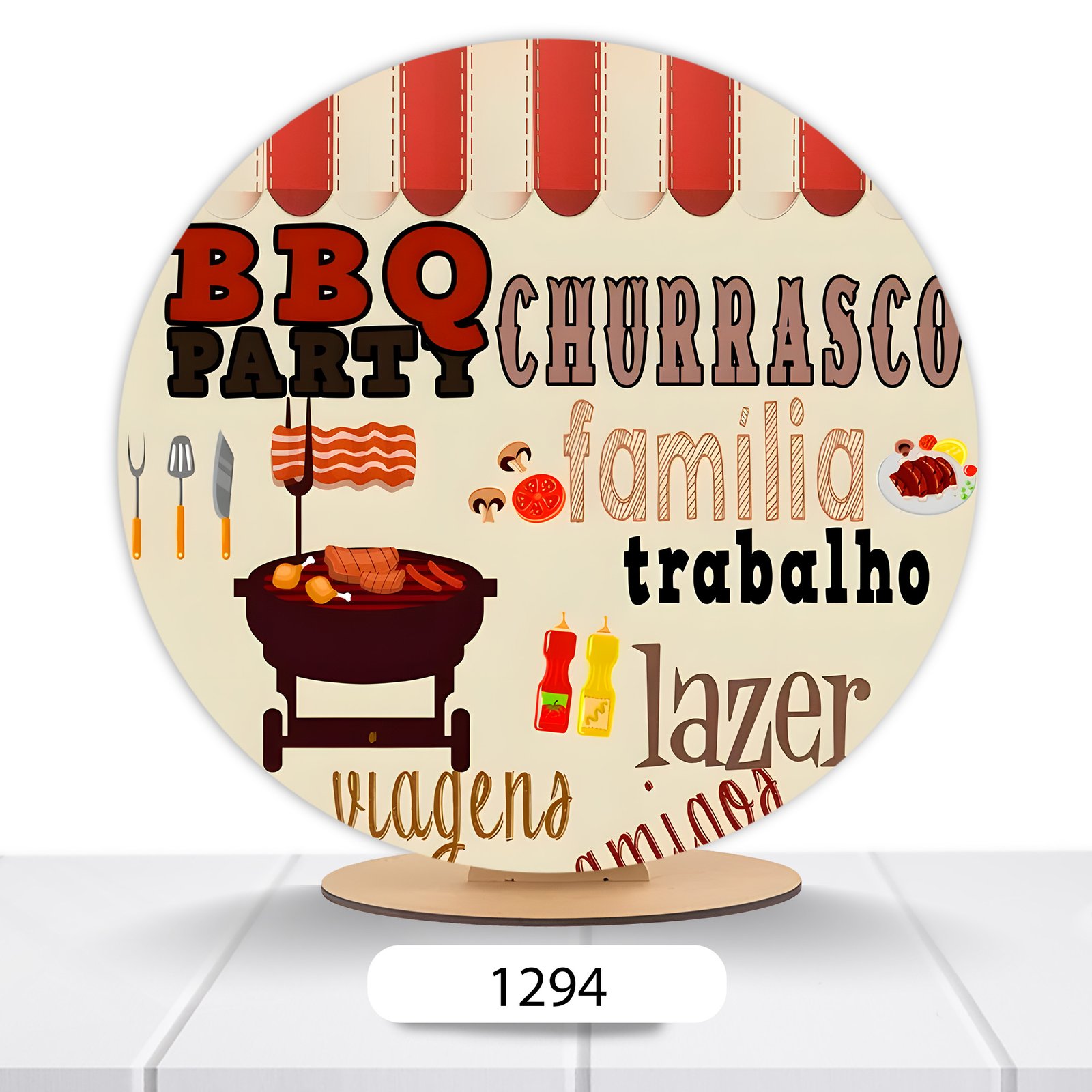 Painel Redondo Churrasco 50x50cm - Imagem 3
