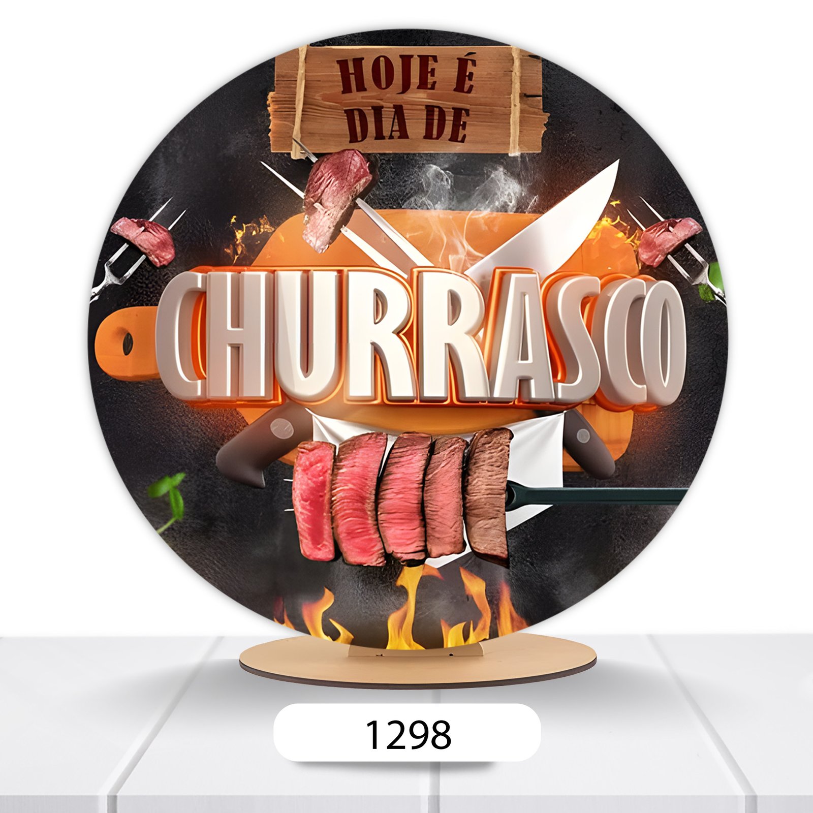 Painel Redondo Churrasco 50x50cm - Imagem 7
