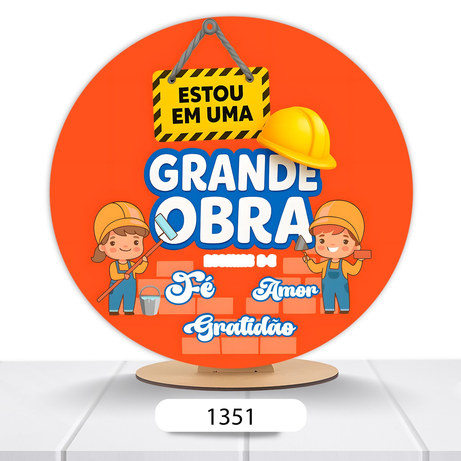 Painel Redondo Construção 50x50cm - Imagem 6