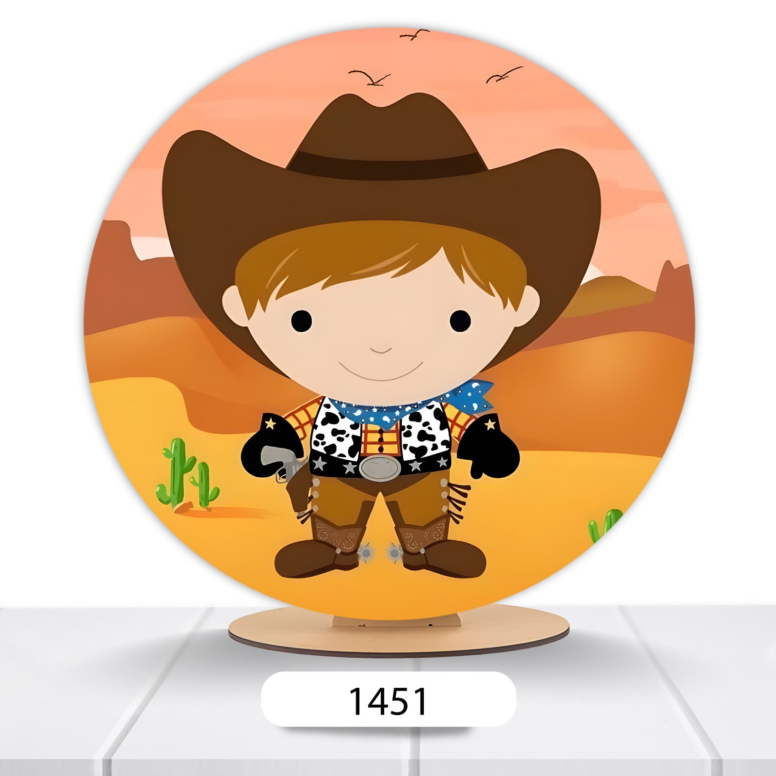 Painel Redondo Cowboy 50x50cm