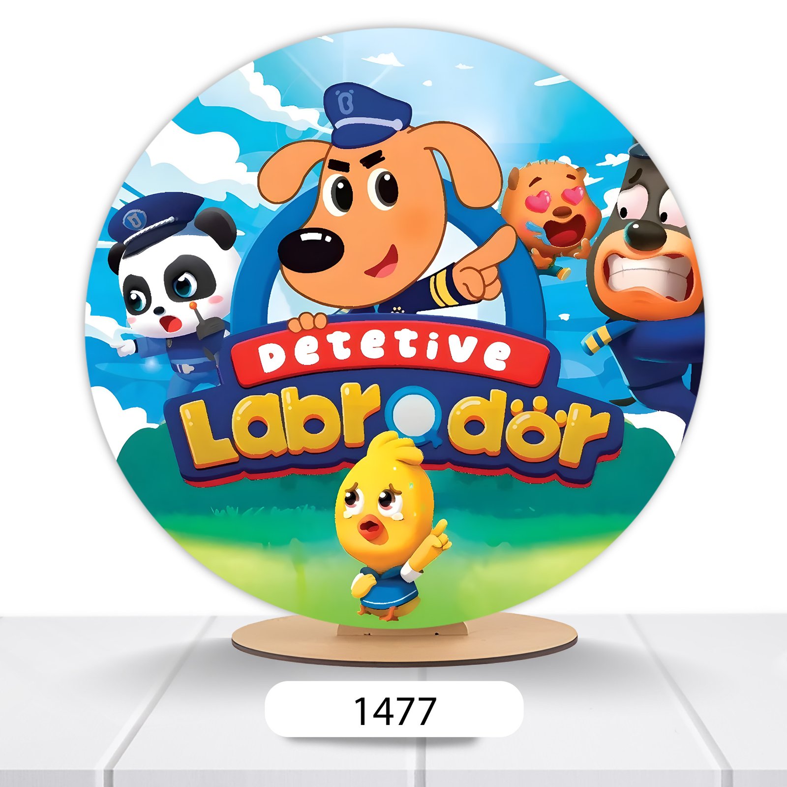 Painel Redondo Detetive Labrador 50x50cm - Imagem 2