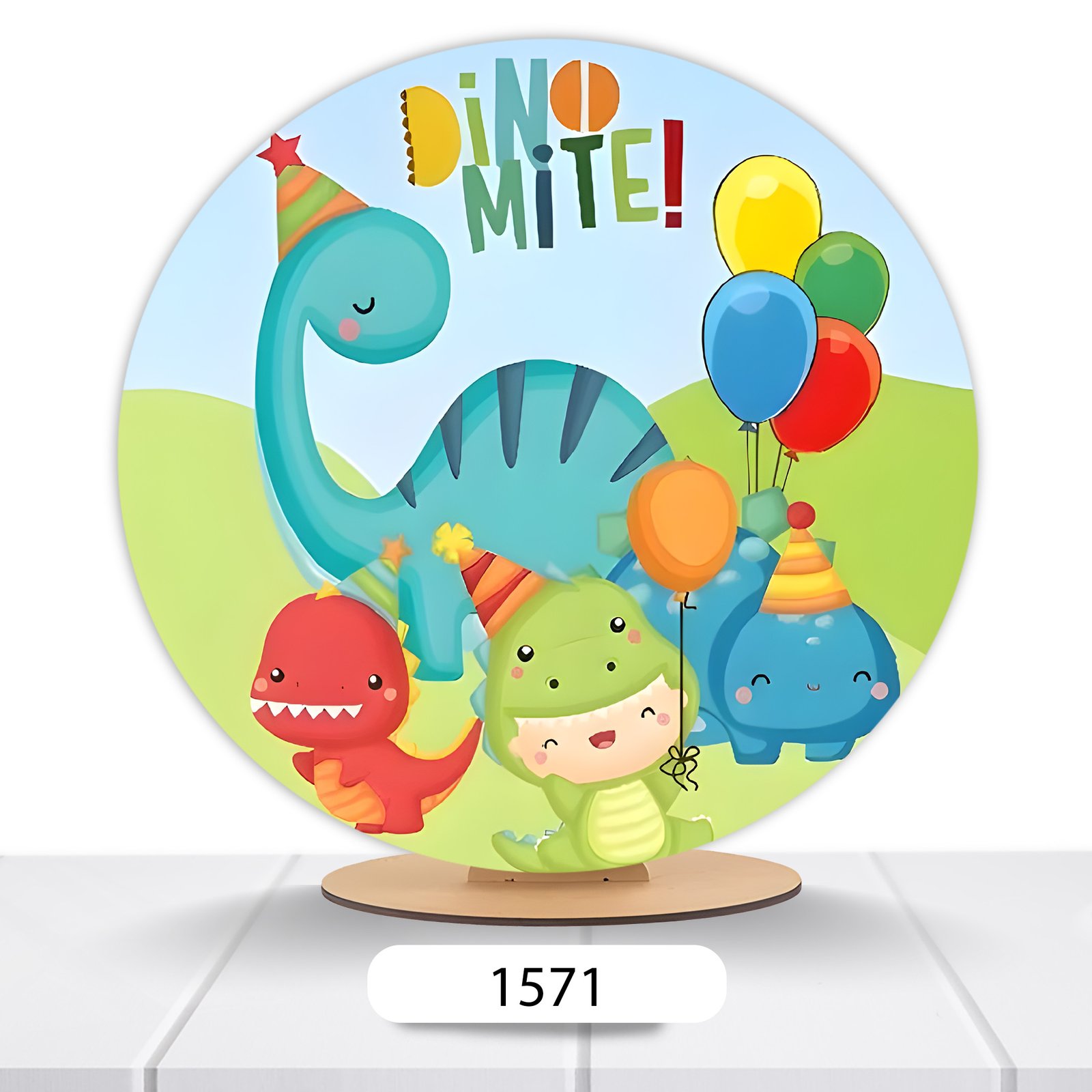 Painel Redondo Dino Baby 50x50cm - Imagem 4