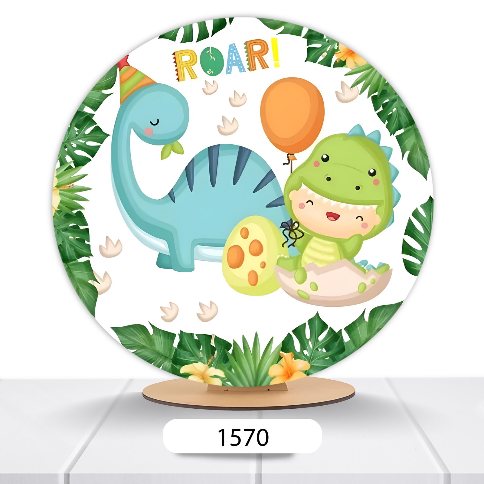 Painel Redondo Dino Baby 50x50cm - Imagem 3
