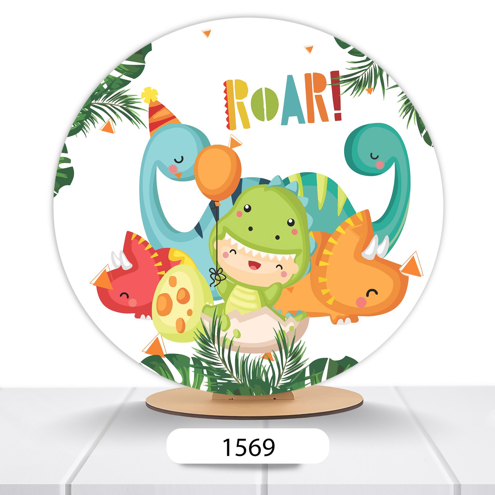 Painel Redondo Dino Baby 50x50cm - Imagem 2