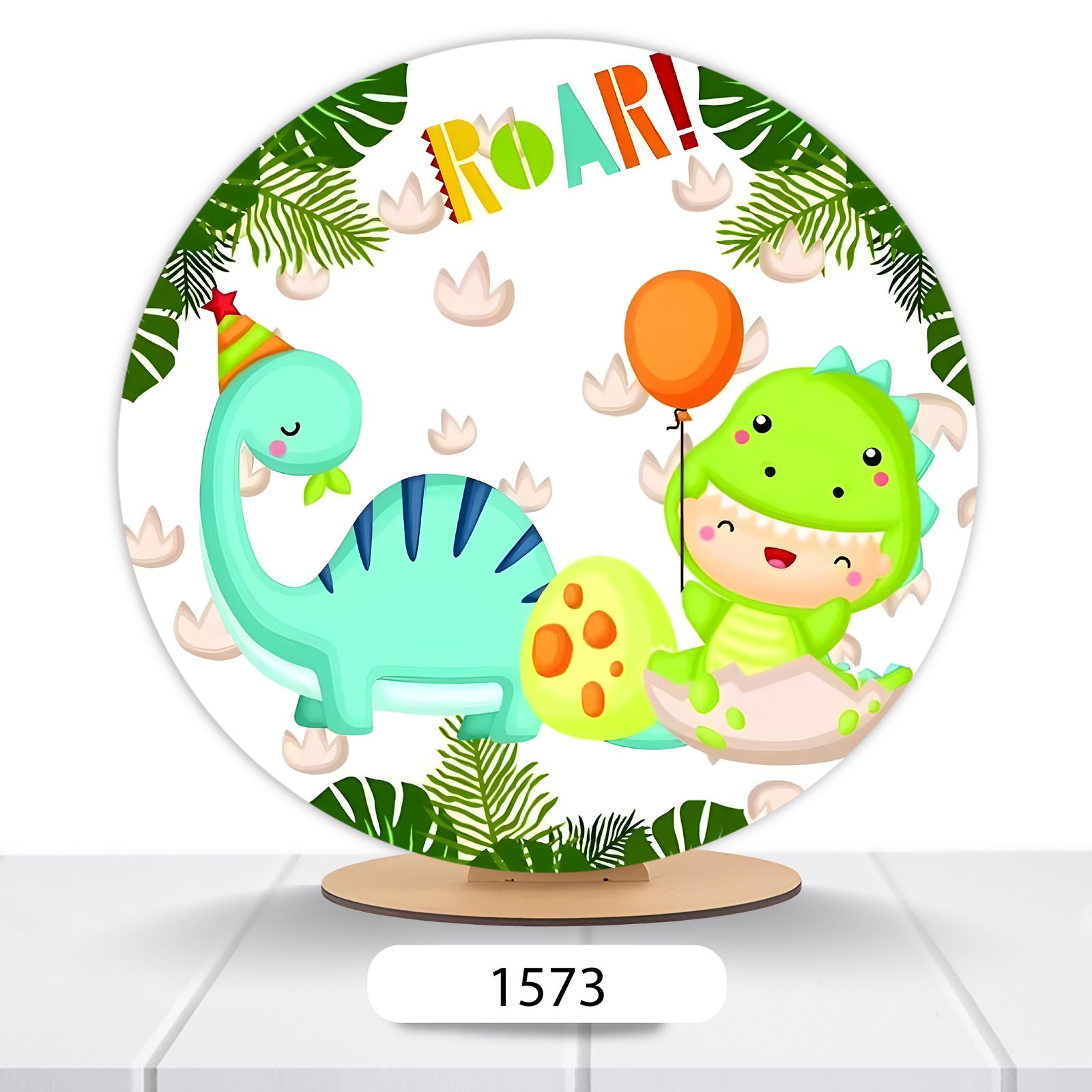 Painel Redondo Dino Baby 50x50cm - Imagem 6