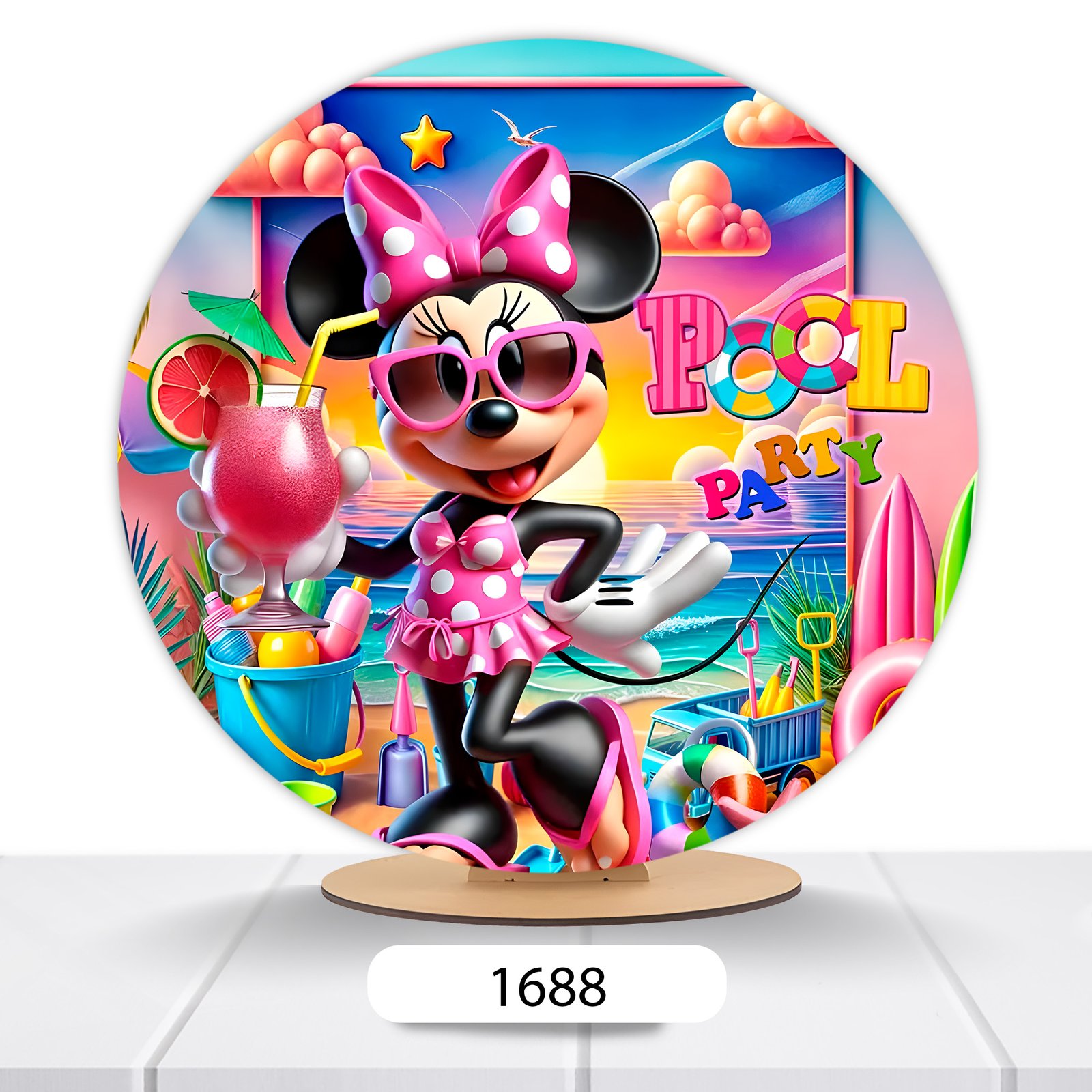Painel Redondo Minnie 50x50cm - Imagem 15