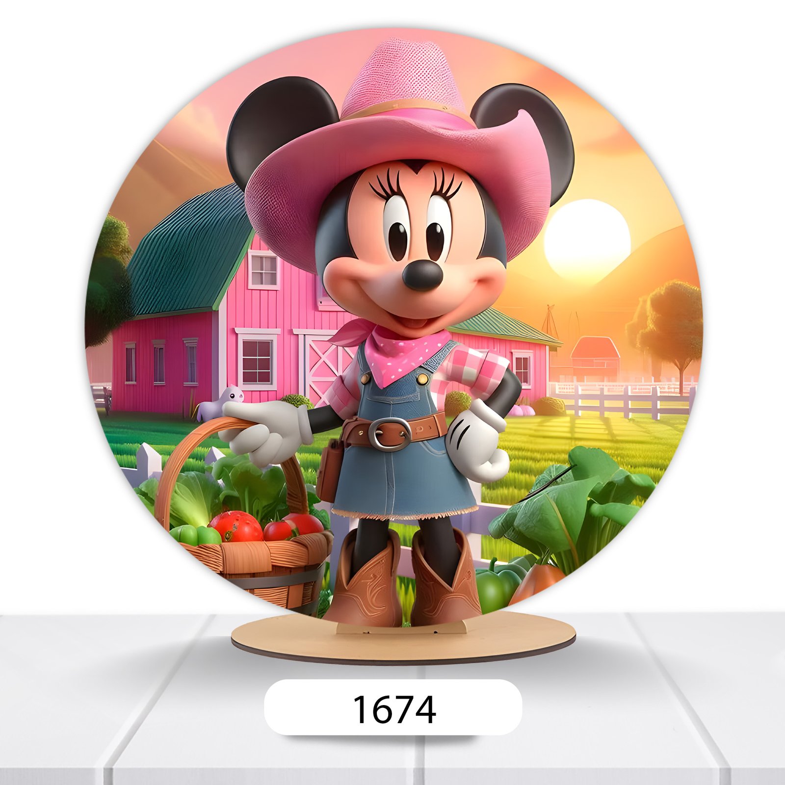 Painel Redondo Minnie 50x50cm