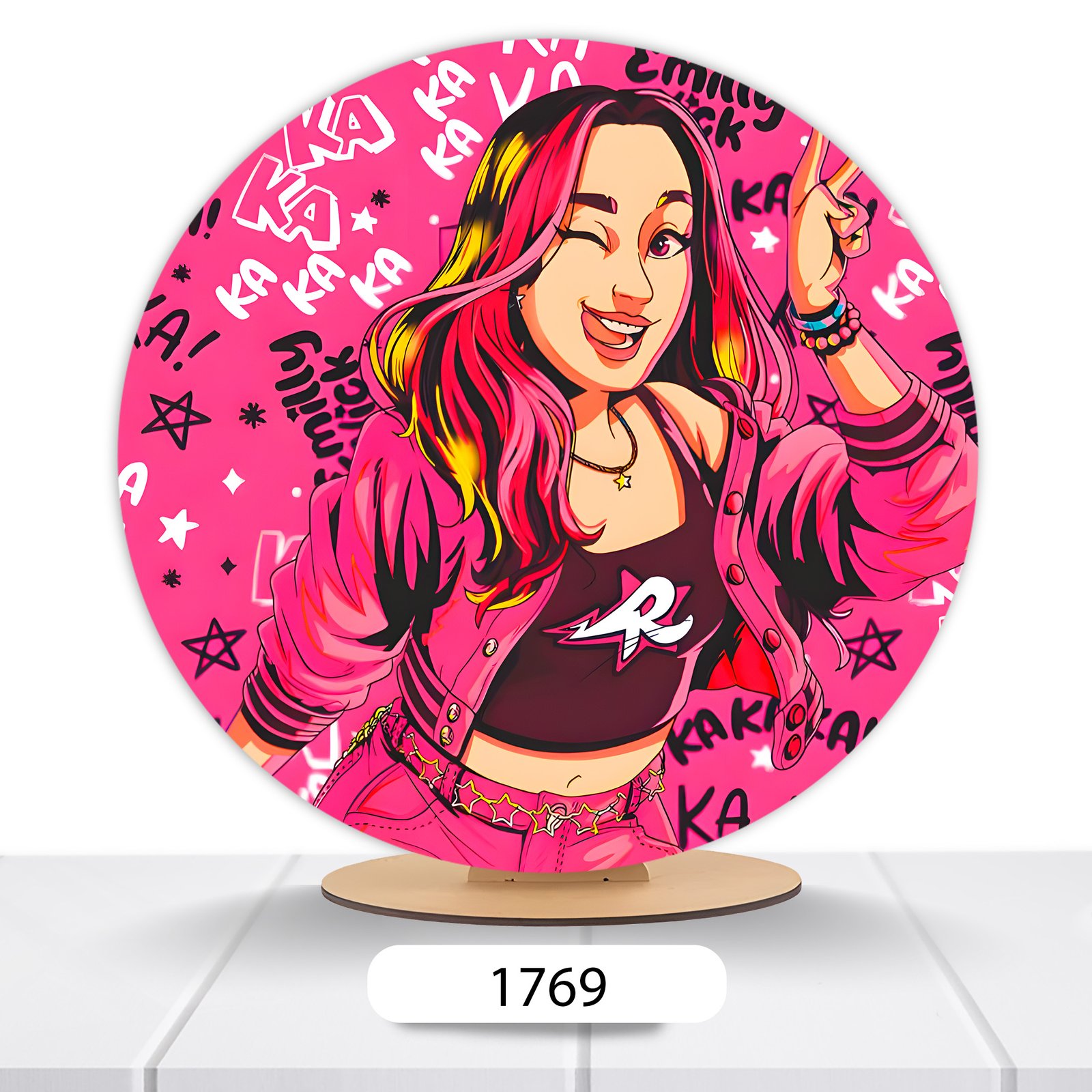 Painel Redondo Dos Rosa 50x50cm - Imagem 2