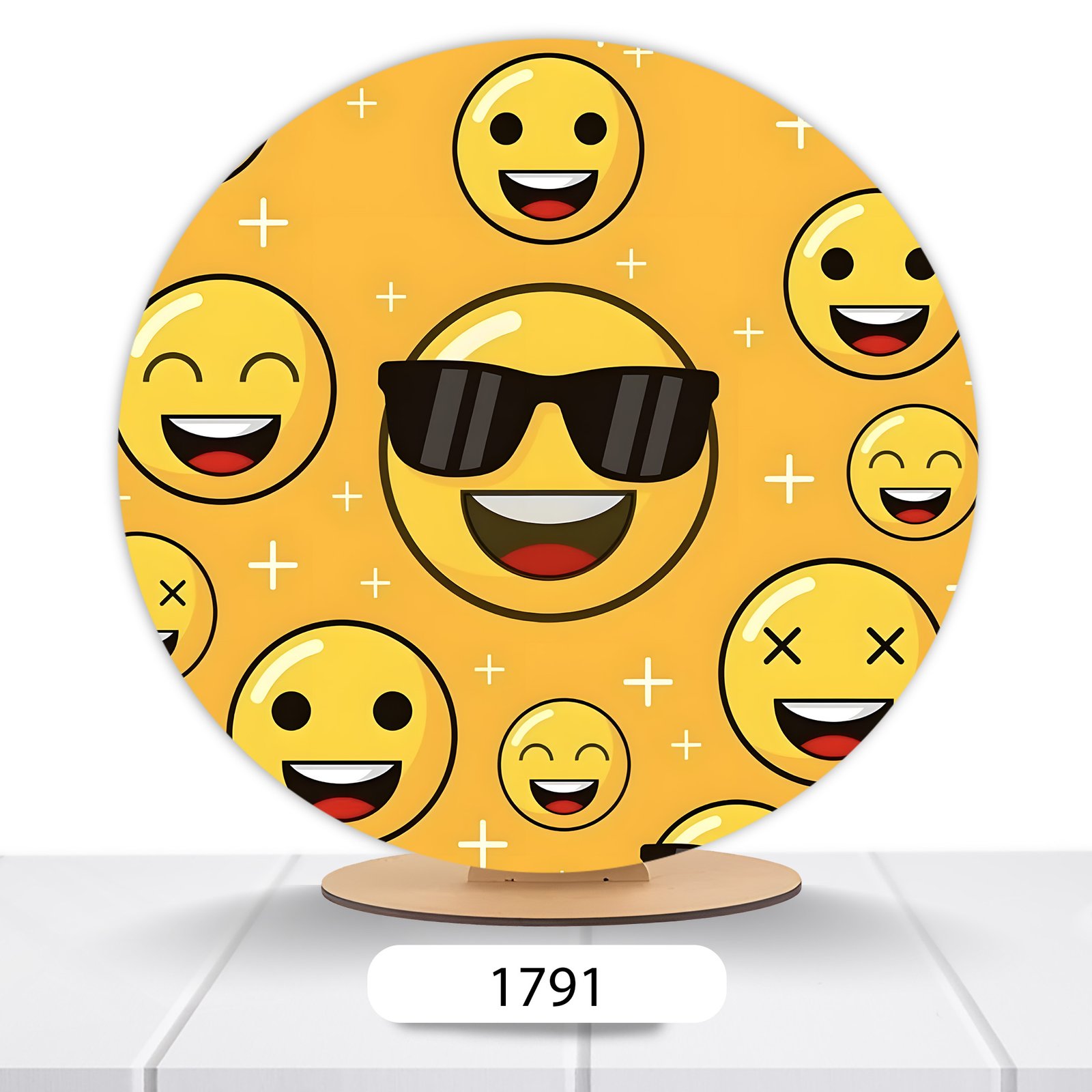 Painel Redondo Emojis 50x50cm