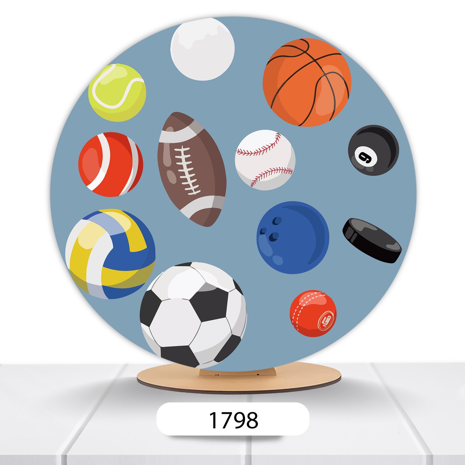 Painel Redondo Esportes 50x50cm - Imagem 2