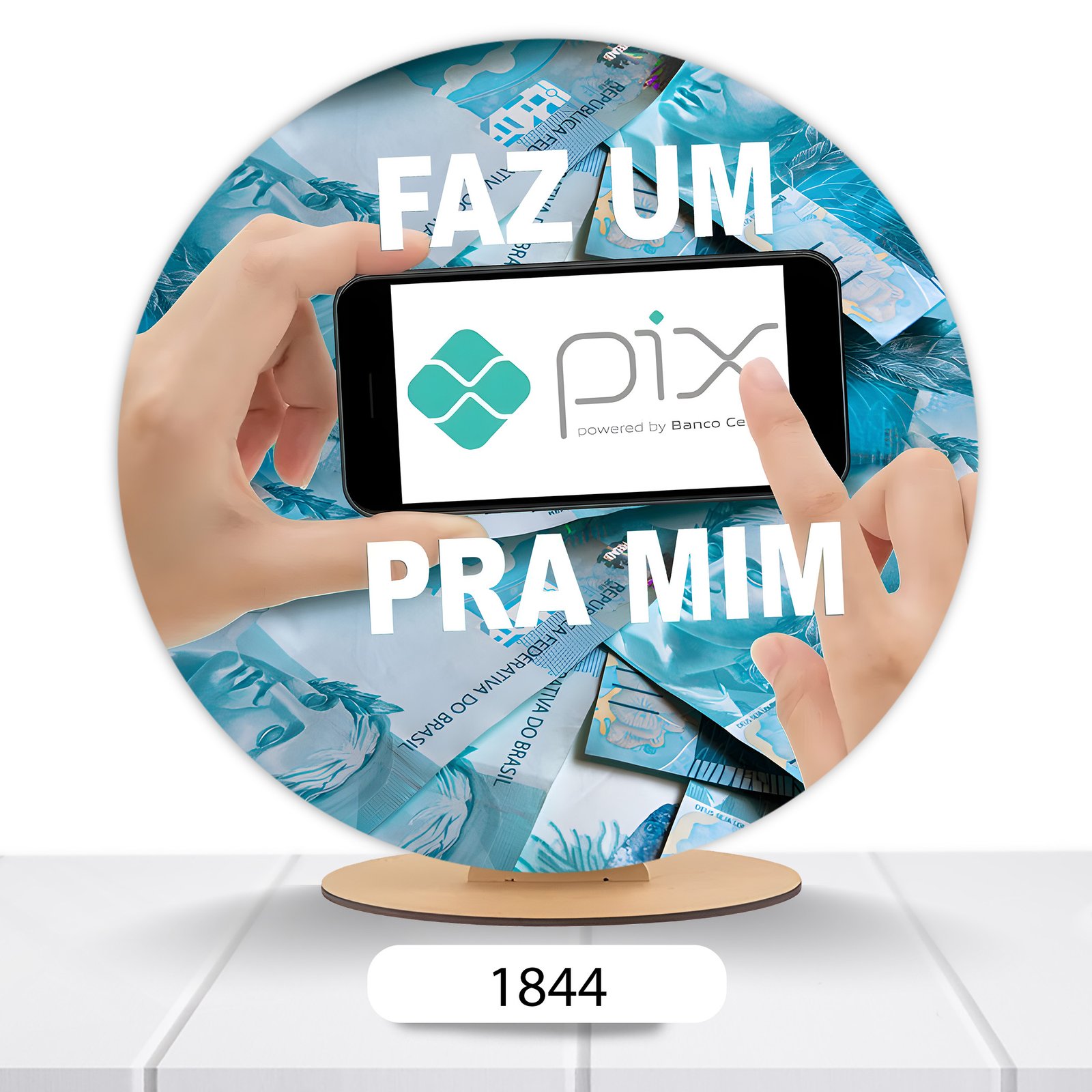 Painel Redondo Faz O Pix 50x50cm - Imagem 2