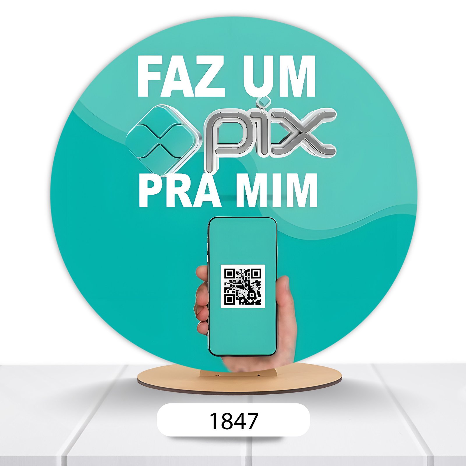 Painel Redondo Faz O Pix 50x50cm - Imagem 5