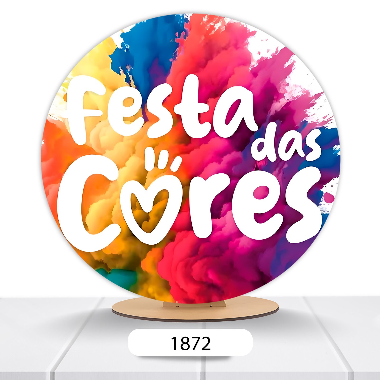 Painel Redondo Festa Das Cores 50x50cm