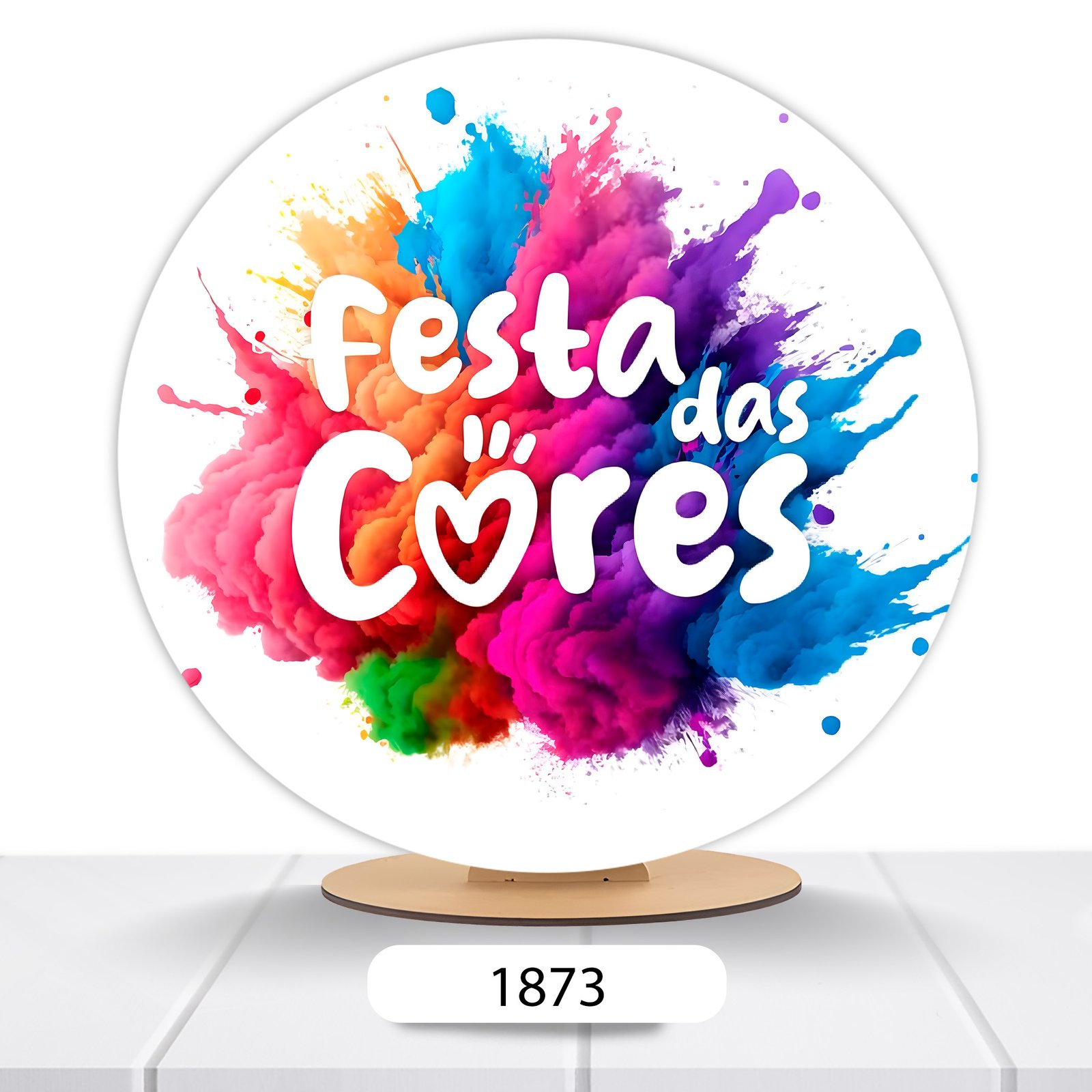 Painel Redondo Festa Das Cores 50x50cm - Imagem 2