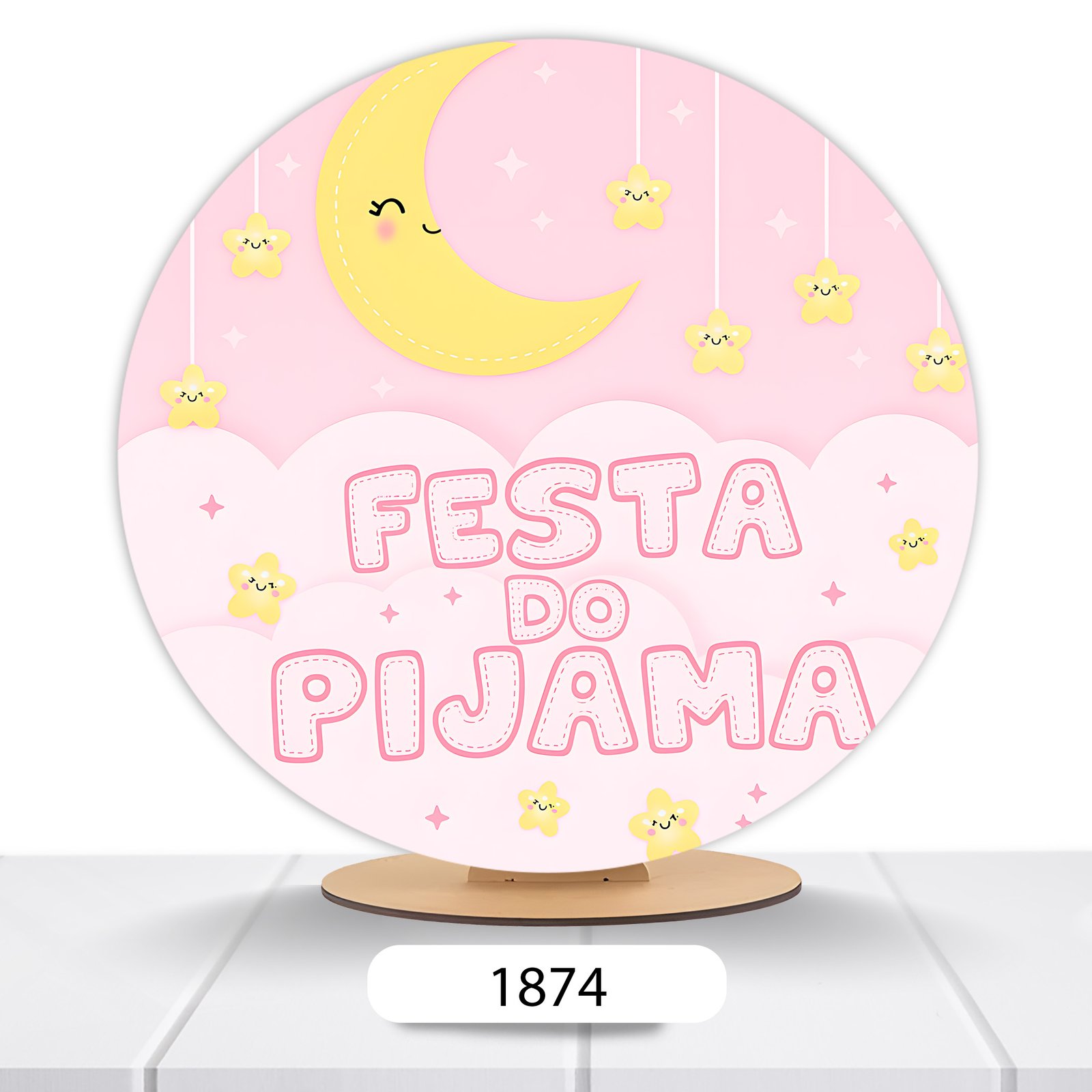 Painel Redondo Festa Do Pijama 50x50cm
