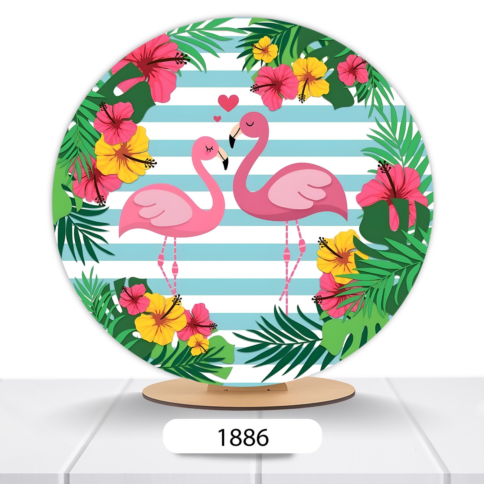 Painel Redondo Flamingos 50x50cm - Imagem 2