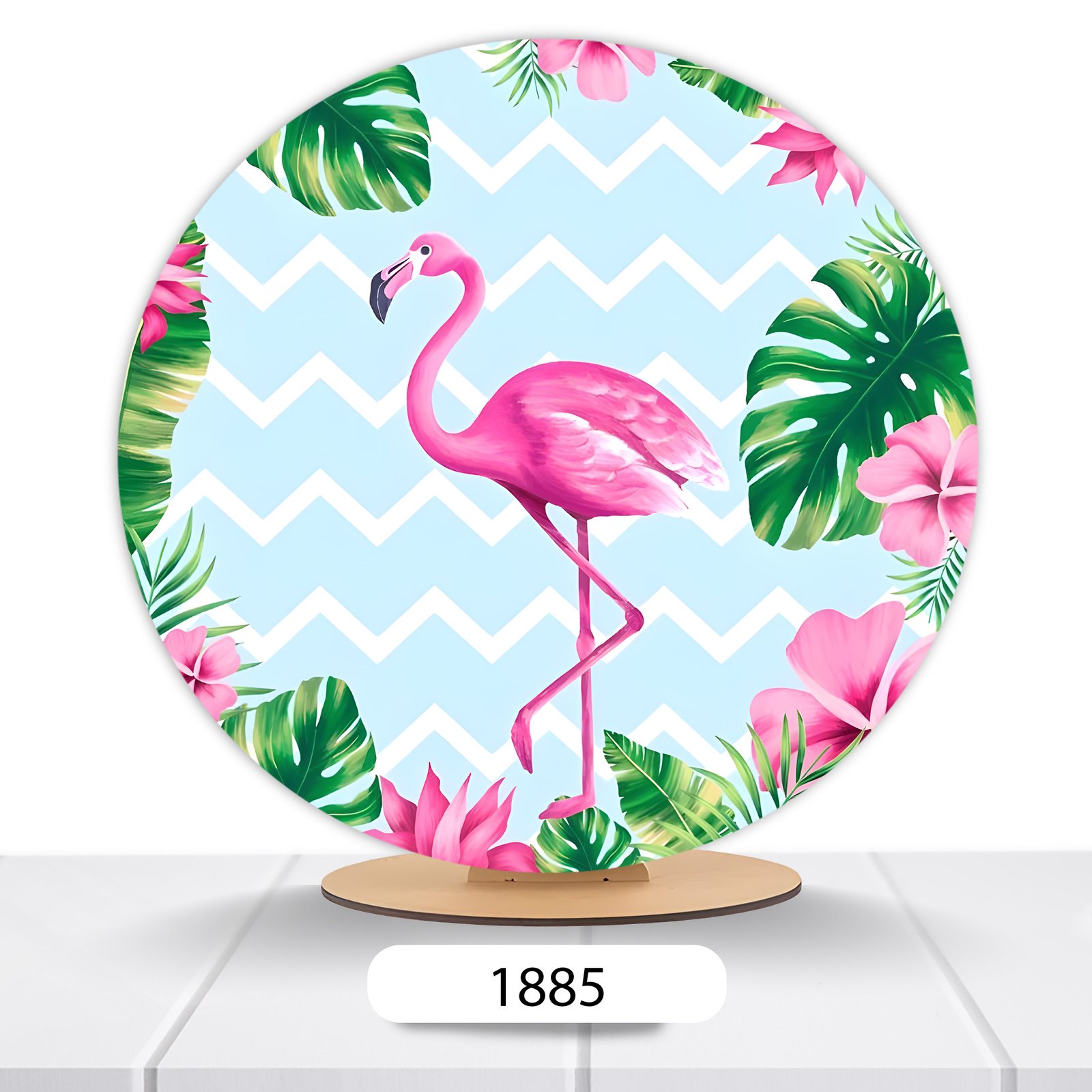 Painel Redondo Flamingos 50x50cm
