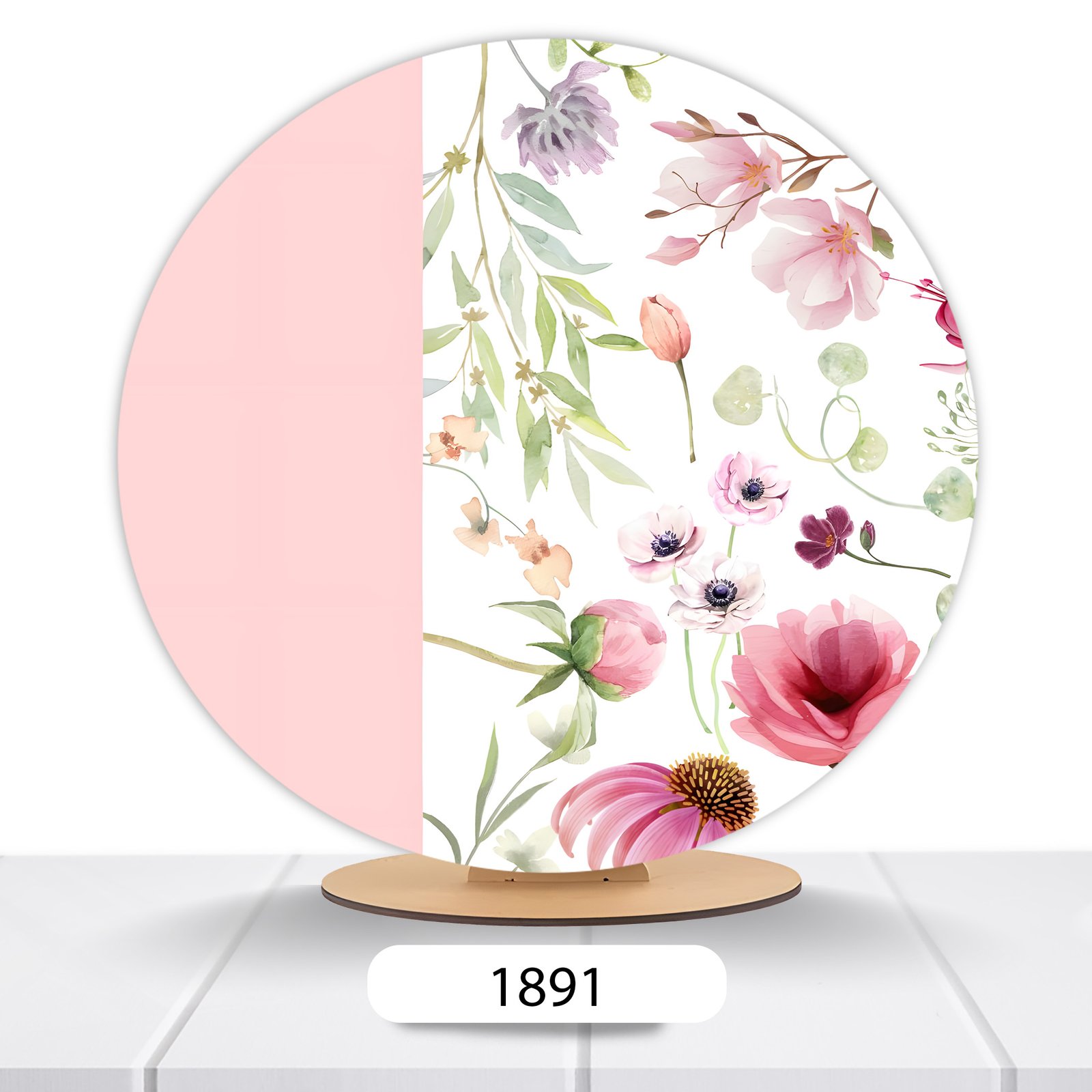 Painel Redondo Flores 50x50cm - Imagem 5