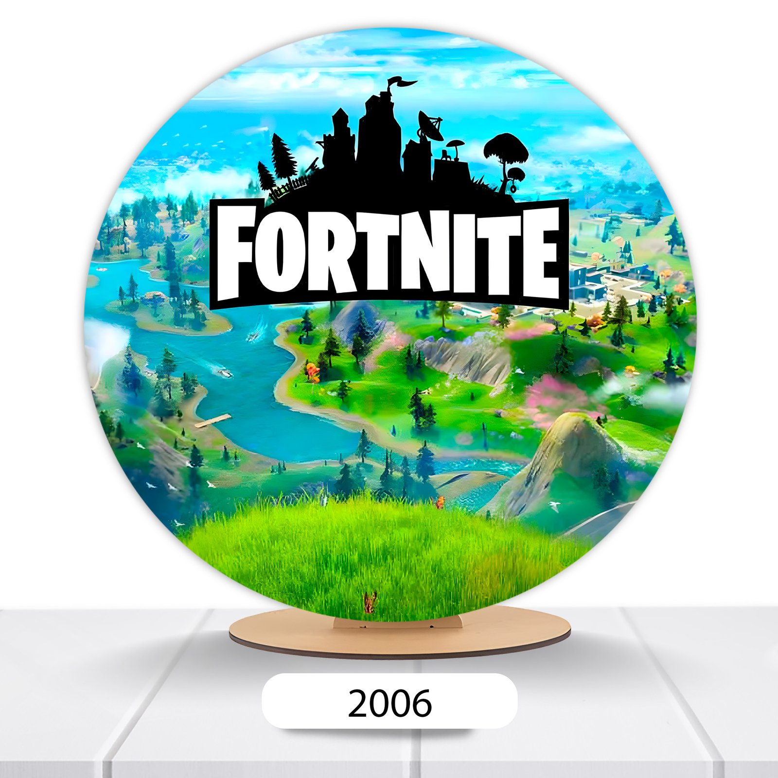 Painel Redondo Fortnite 50x50cm