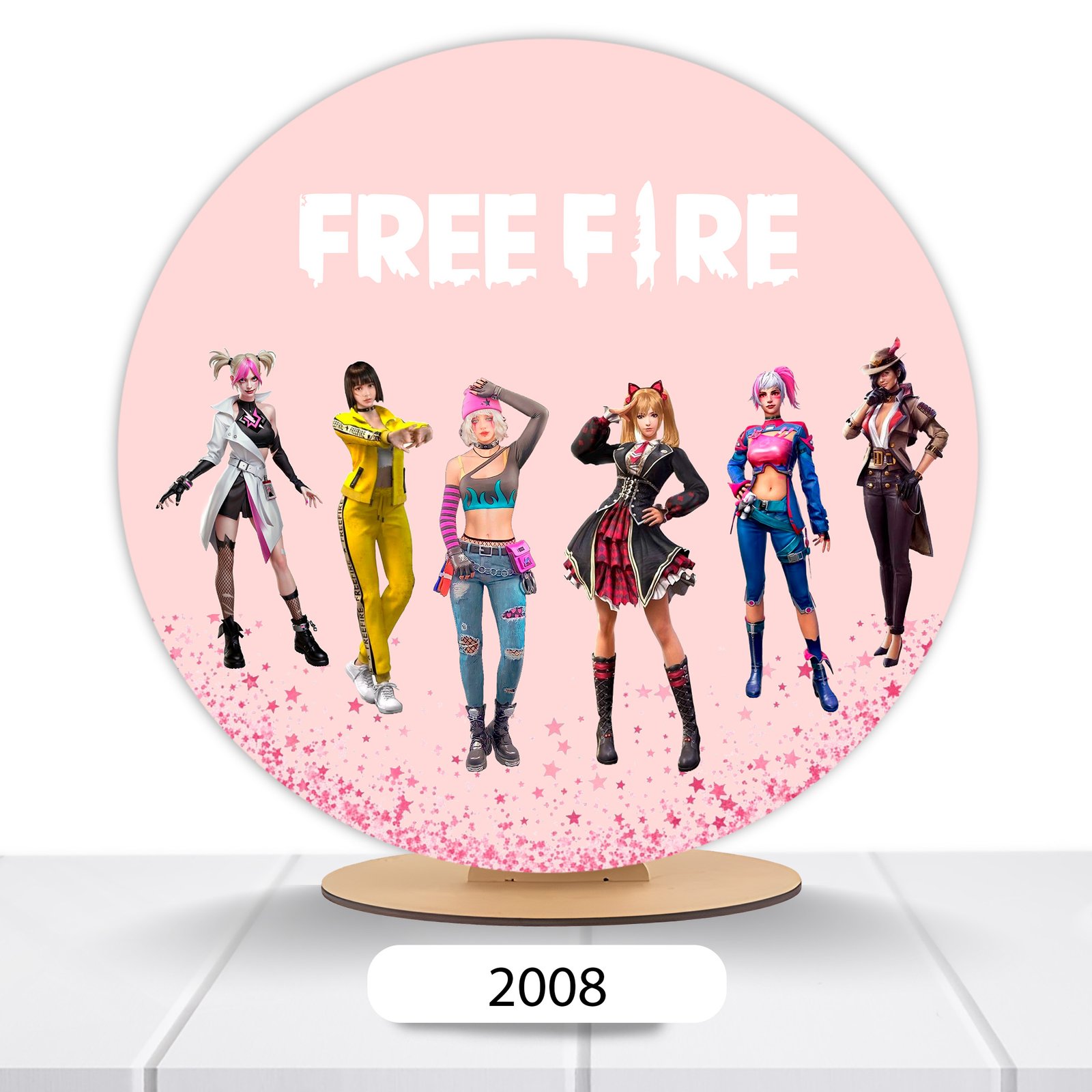 Painel Redondo Free Fire 50x50cm