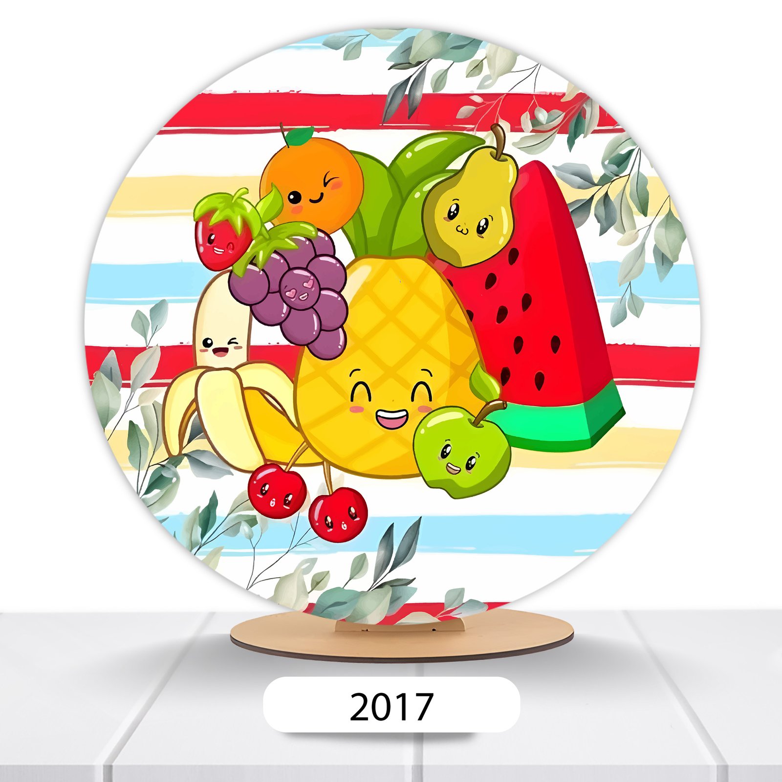 Painel Redondo Frutas 50x50cm
