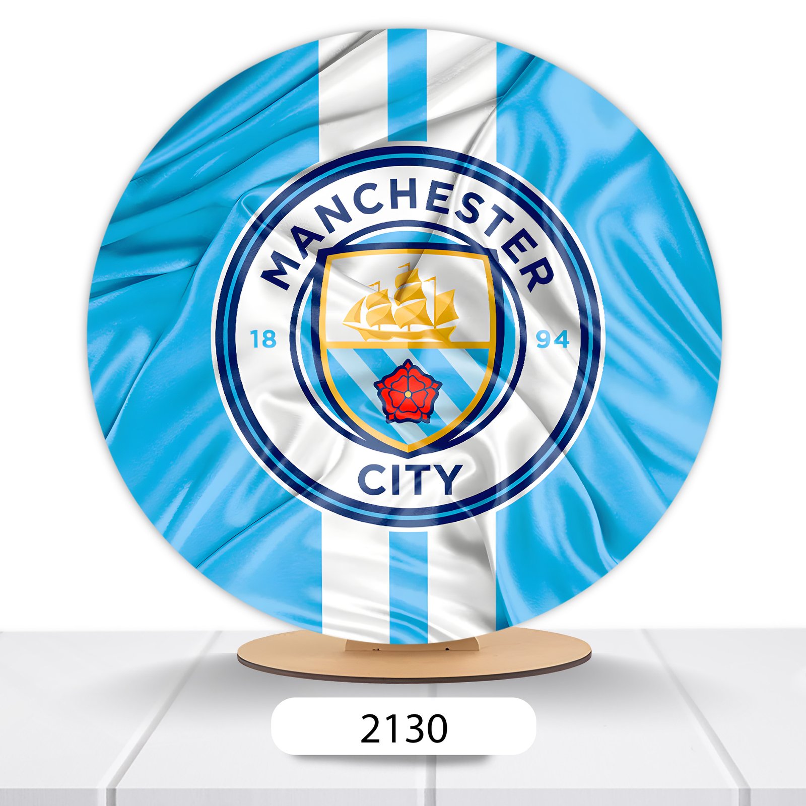 Painel Redondo Manchester City 50x50cm