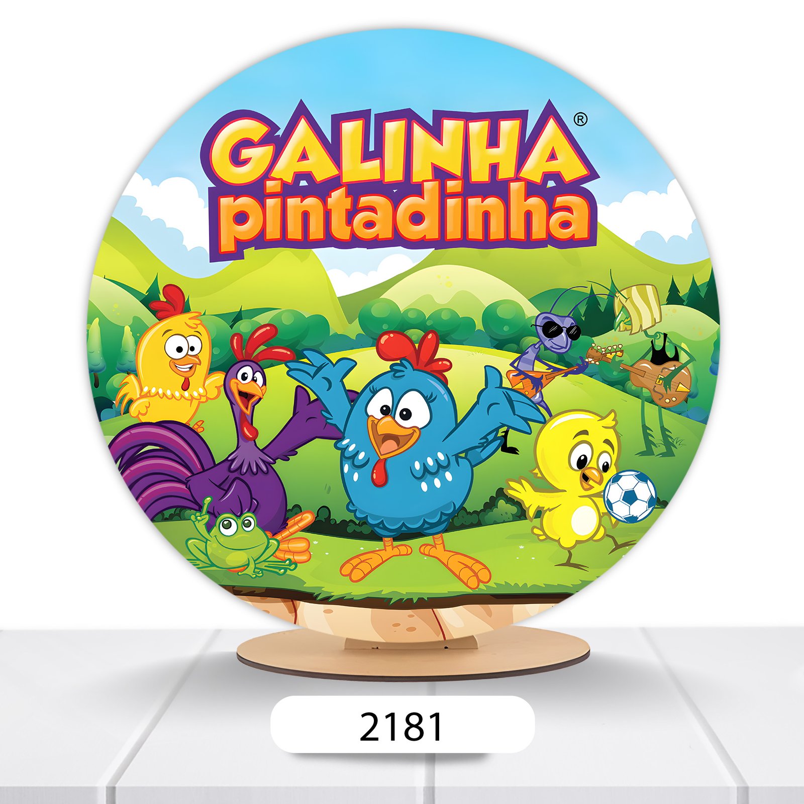 Painel Redondo Galinha Pintadinha 50x50cm - Imagem 4