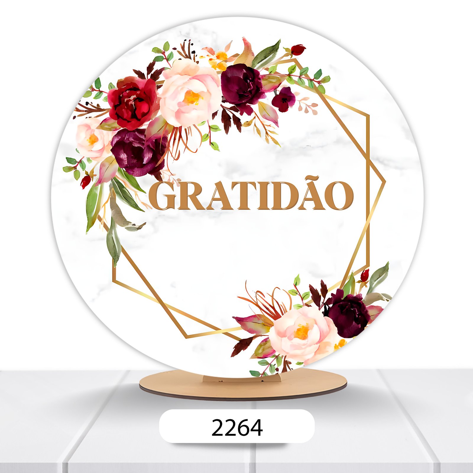 Painel Redondo Gratidão 50x50cm - Imagem 2