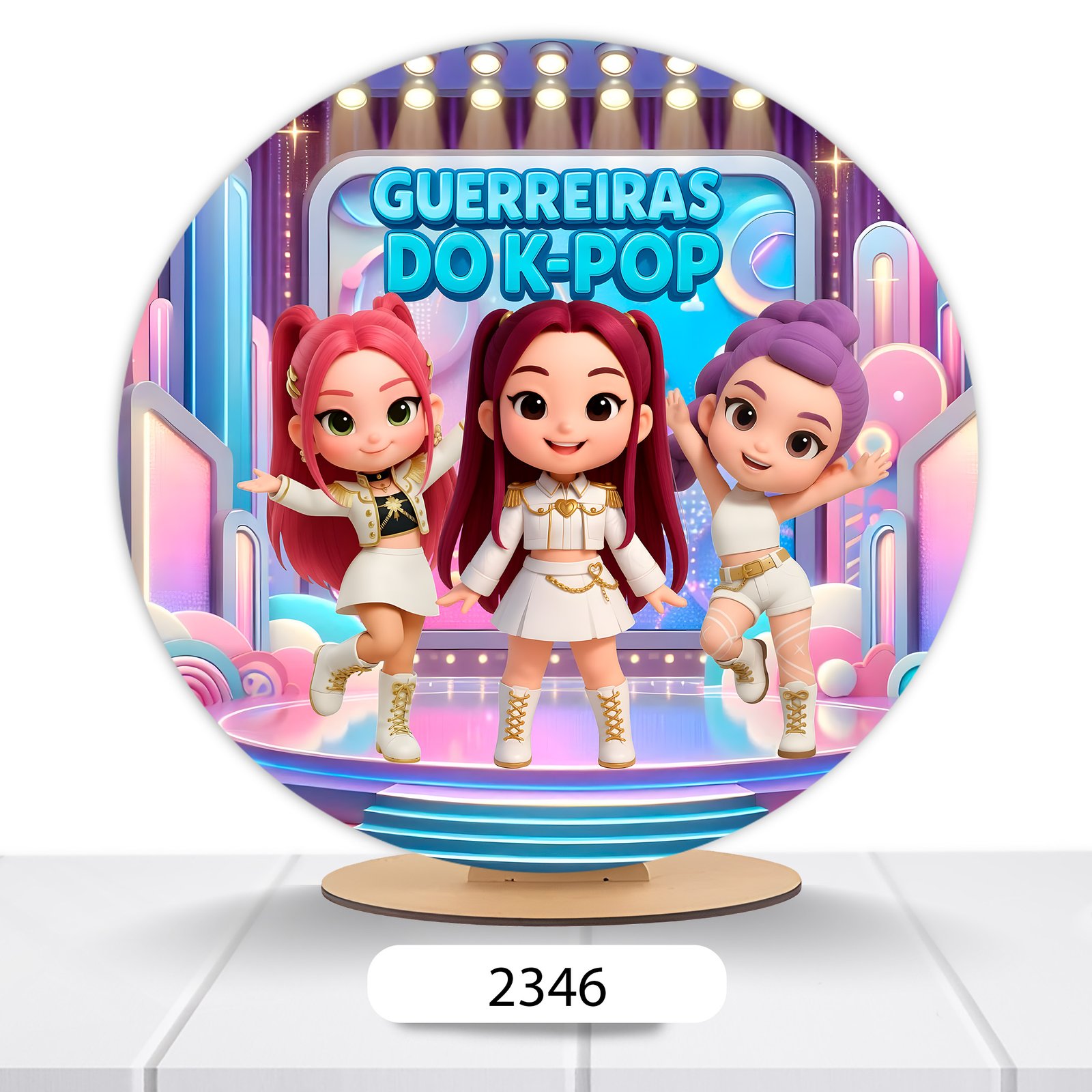 Painel Redondo Guerreiras Do K-pop 50x50cm - Imagem 3
