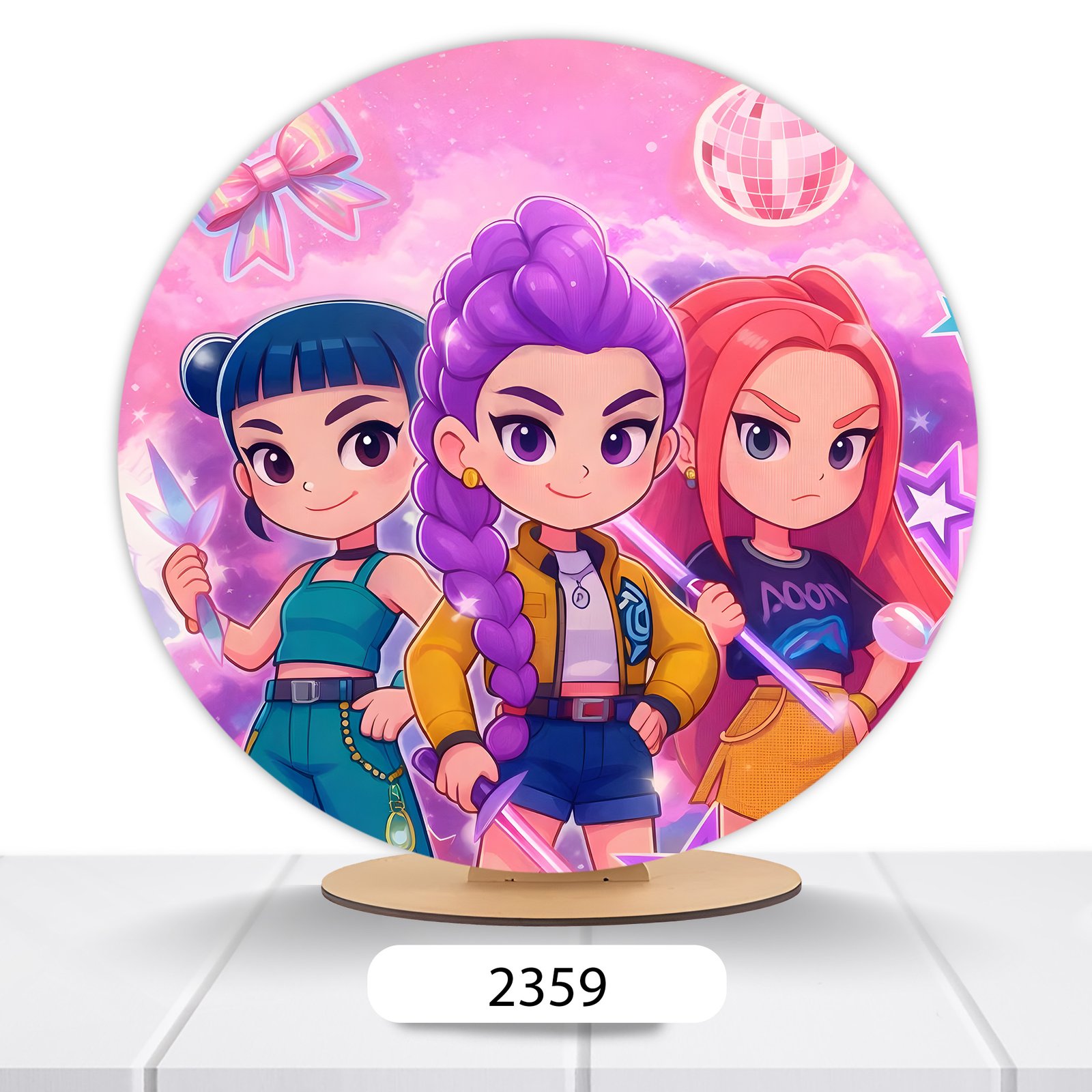 Painel Redondo Guerreiras Do K-pop 50x50cm - Imagem 16