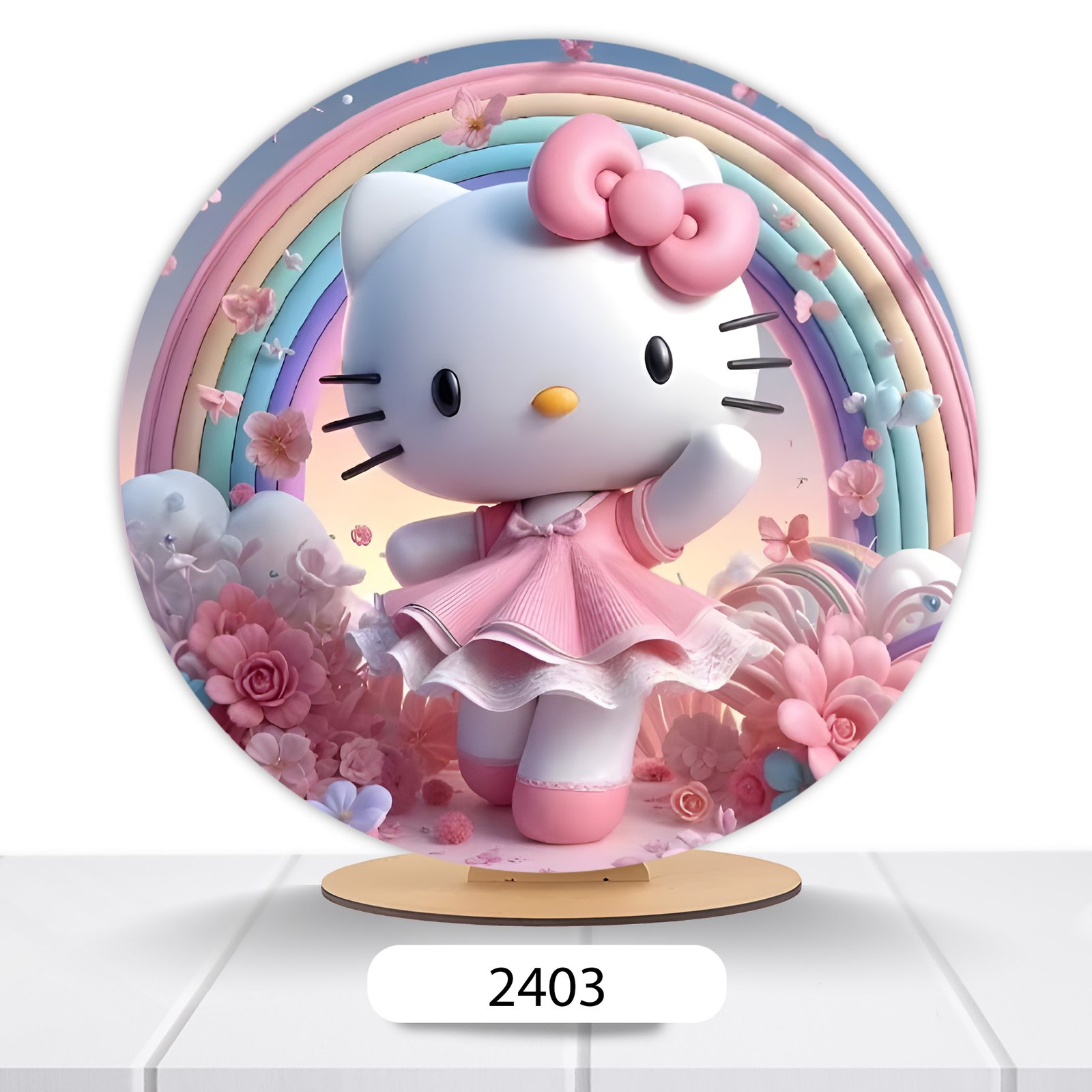 Painel Redondo Hello Kitty 50x50cm - Imagem 5